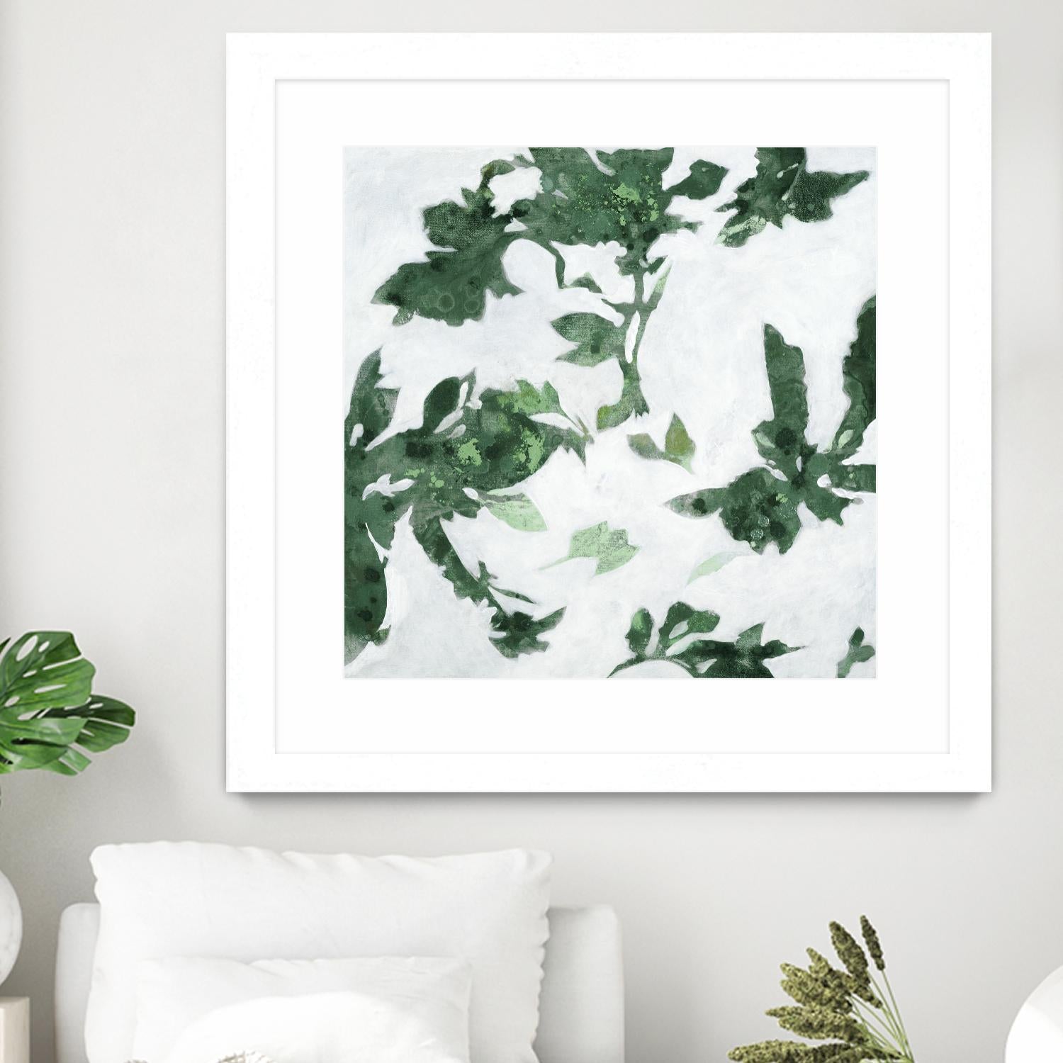 High Flying I V2 by Liz Jardine on GIANT ART - greens abstract floral flowers