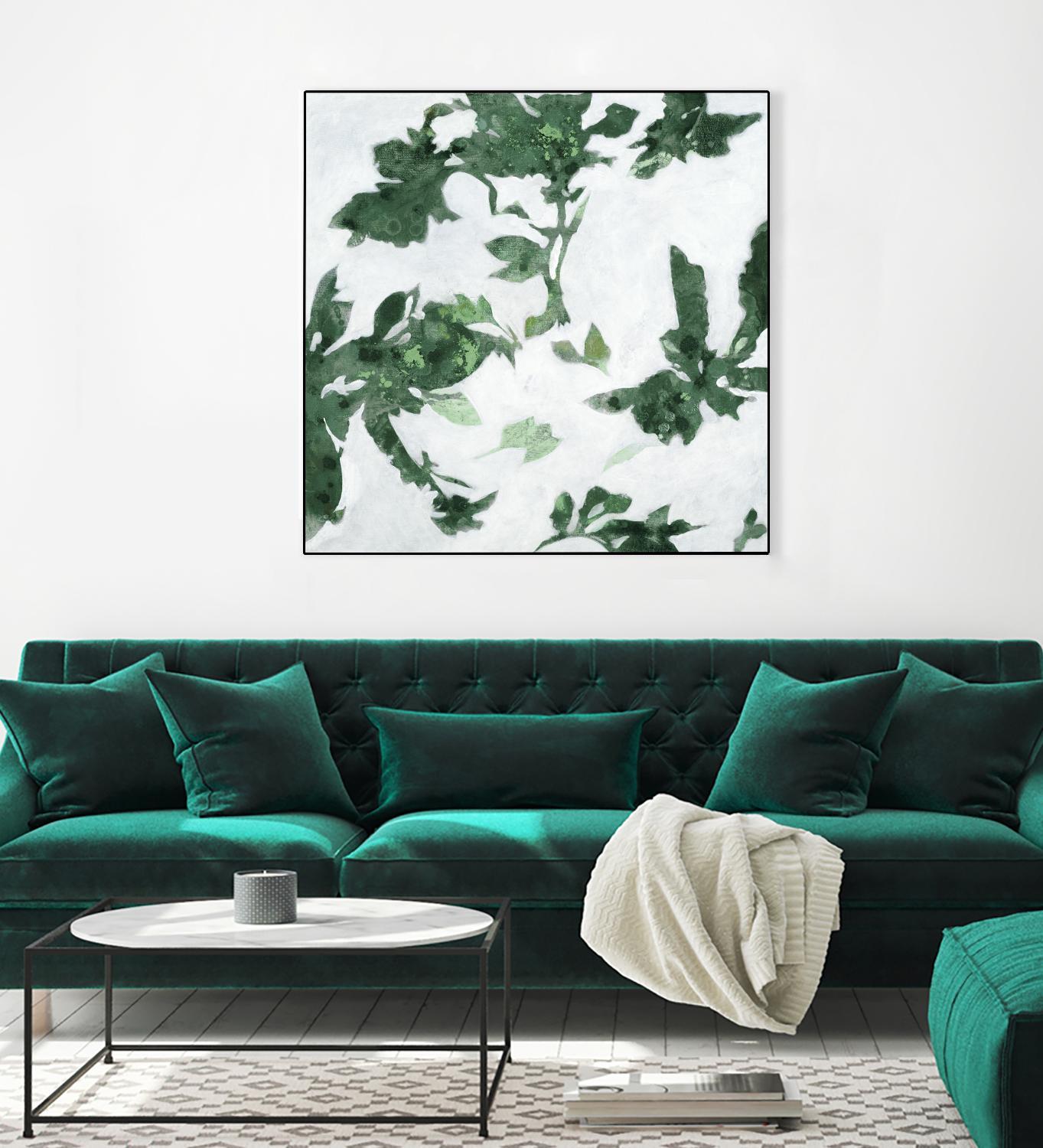 High Flying I V2 by Liz Jardine on GIANT ART - greens abstract floral flowers