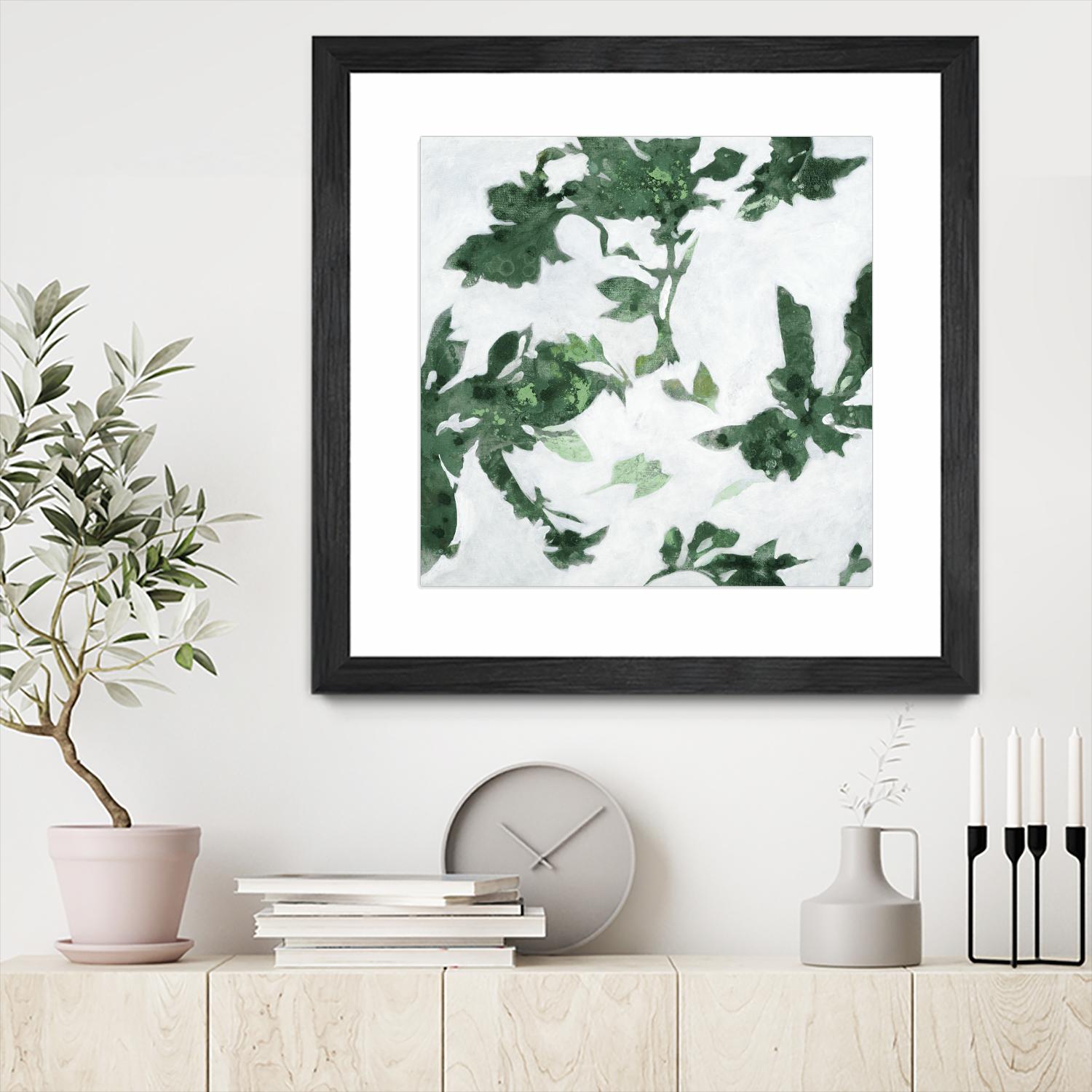 High Flying I V2 by Liz Jardine on GIANT ART - greens abstract floral flowers