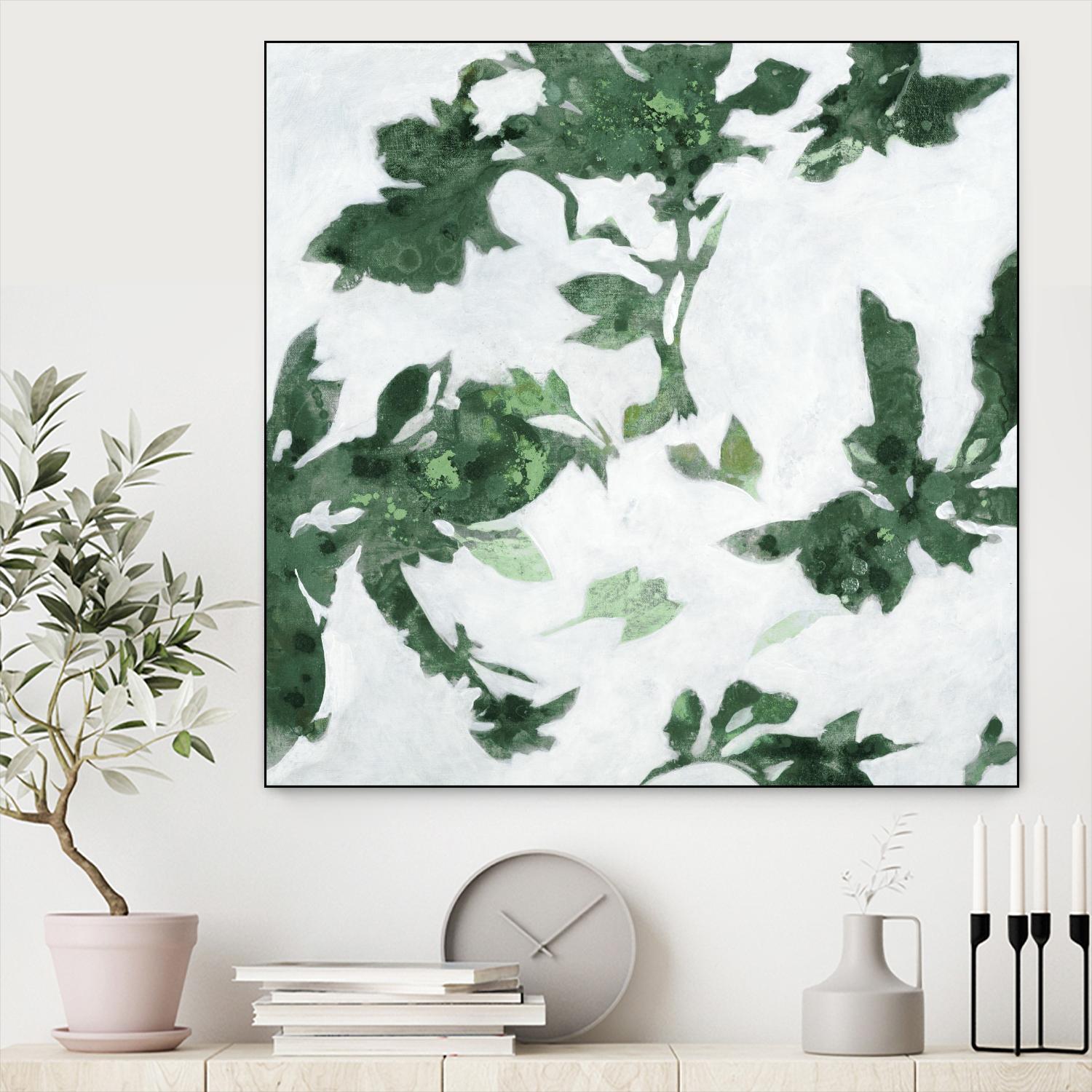 High Flying I V2 by Liz Jardine on GIANT ART - greens abstract floral flowers