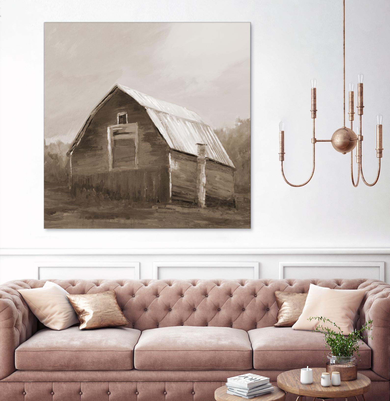 Red Barn by Liz Jardine on GIANT ART - blues, browns scenic