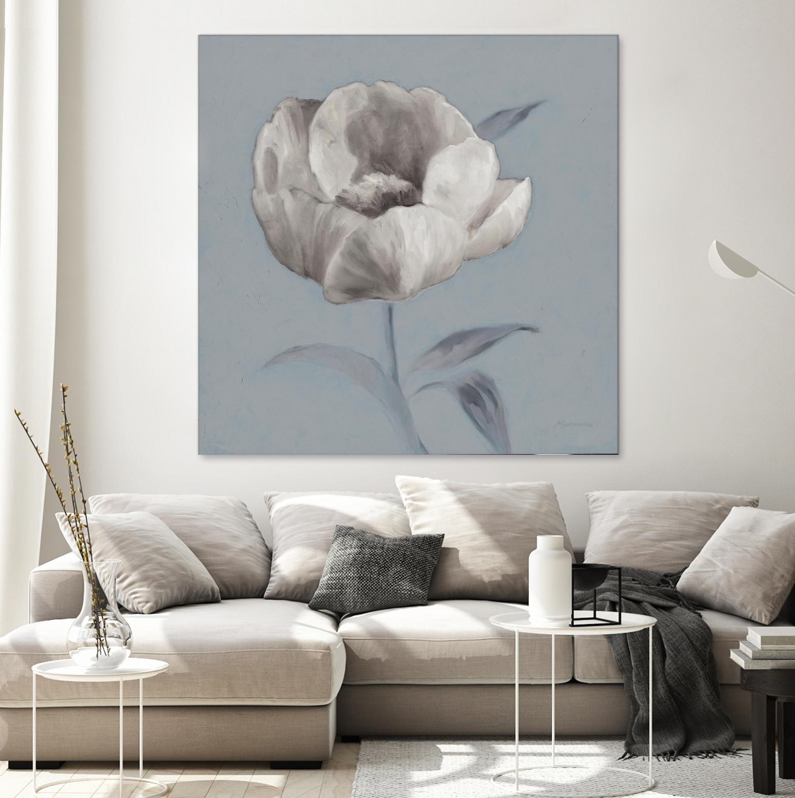 FLORAL SYMPOSIUM I by JUIANNE MARCOUX on GIANT ART - blue floral floral