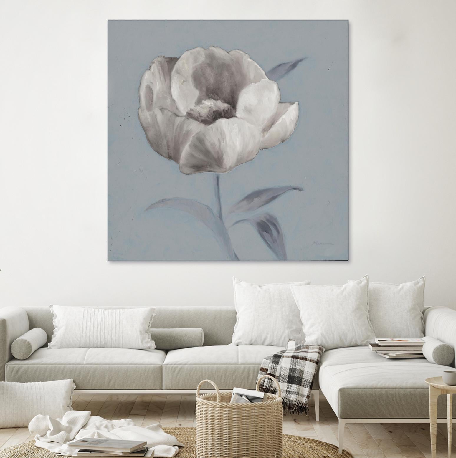 FLORAL SYMPOSIUM I by JUIANNE MARCOUX on GIANT ART - blue floral floral