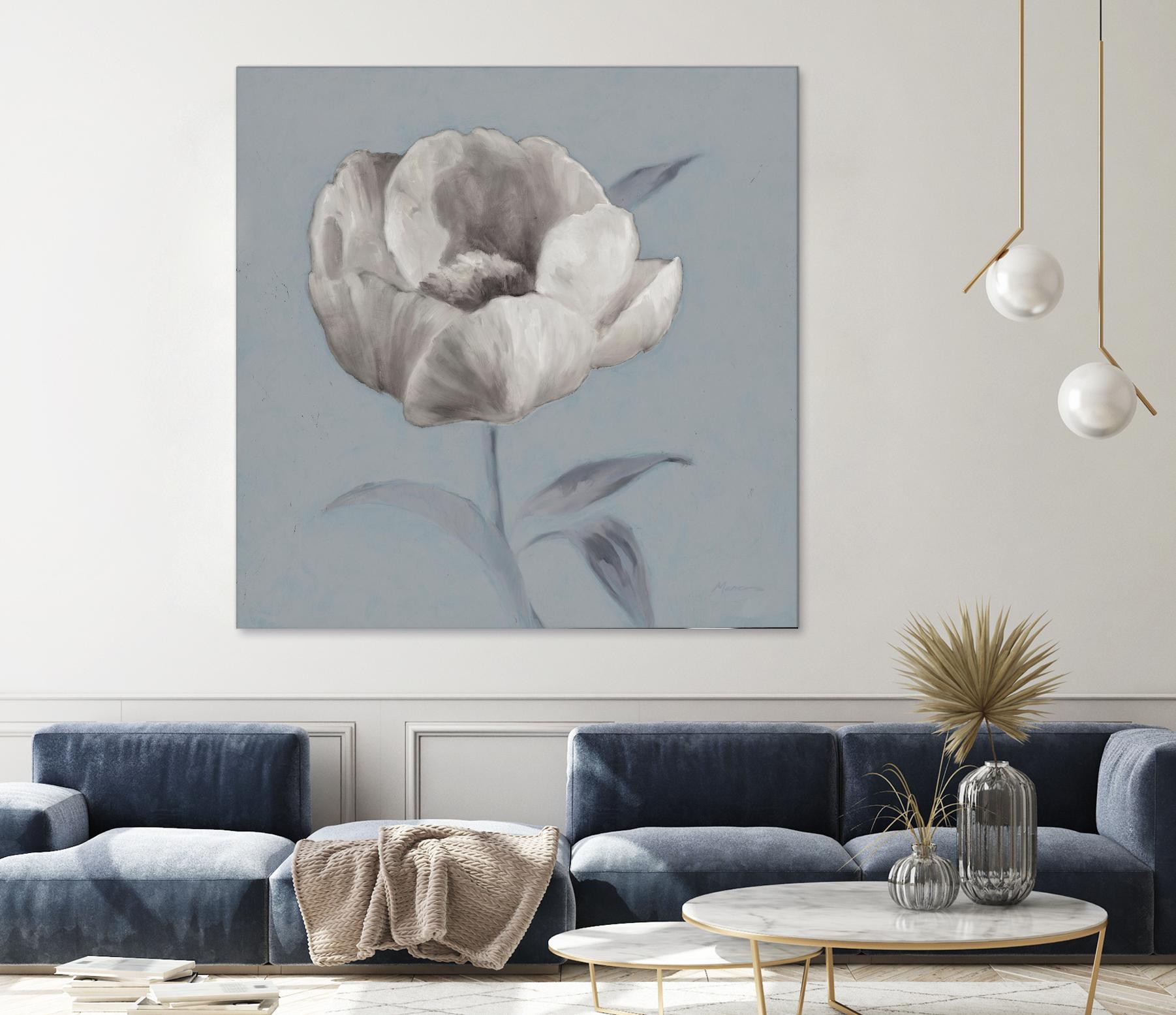 FLORAL SYMPOSIUM I by JUIANNE MARCOUX on GIANT ART - blue floral floral