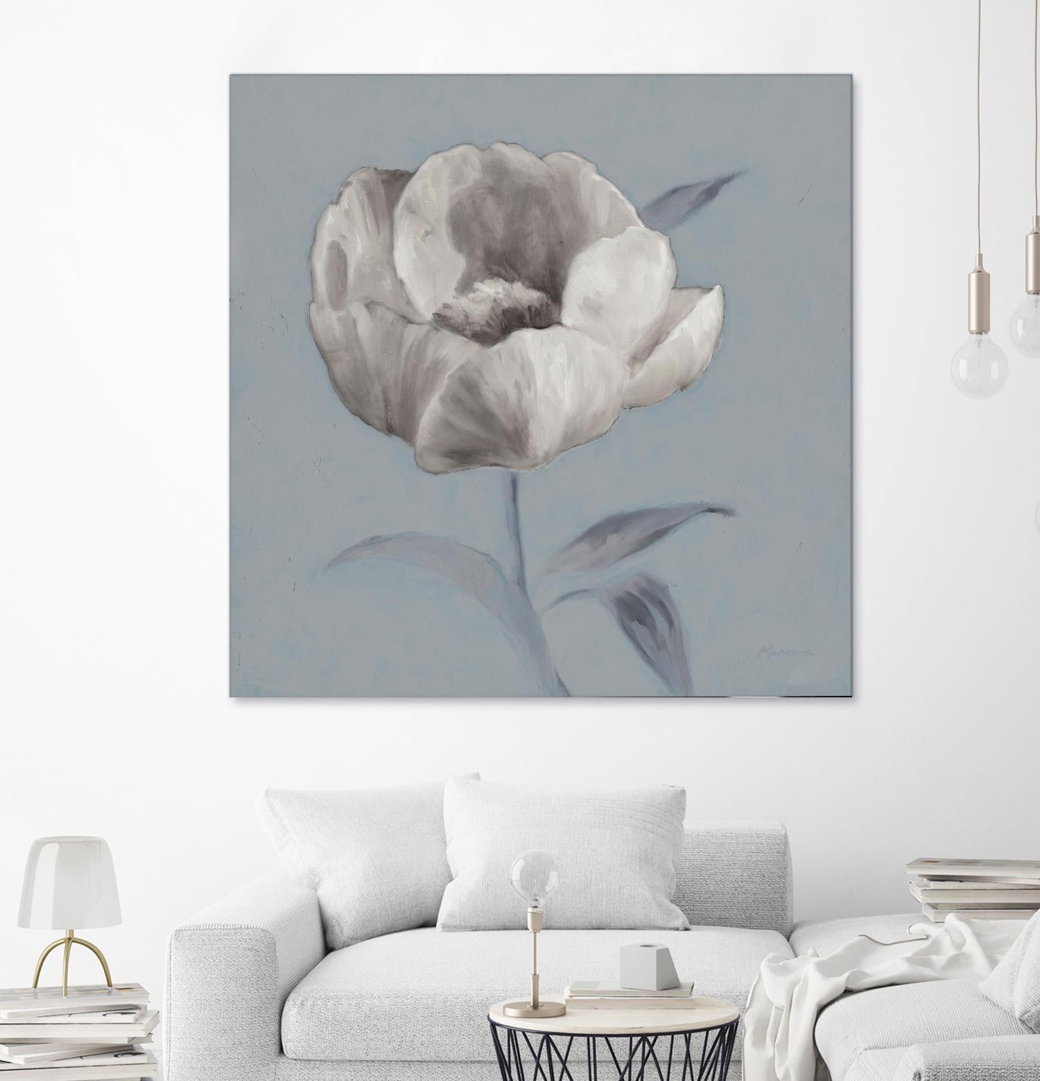 FLORAL SYMPOSIUM I by JUIANNE MARCOUX on GIANT ART - blue floral floral
