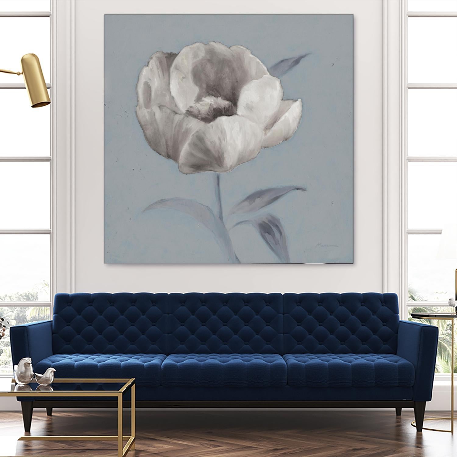 FLORAL SYMPOSIUM I by JUIANNE MARCOUX on GIANT ART - blue floral floral