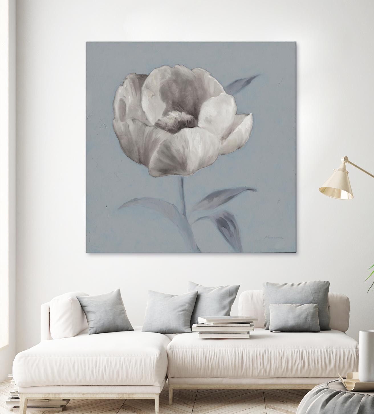 FLORAL SYMPOSIUM I by JUIANNE MARCOUX on GIANT ART - blue floral floral