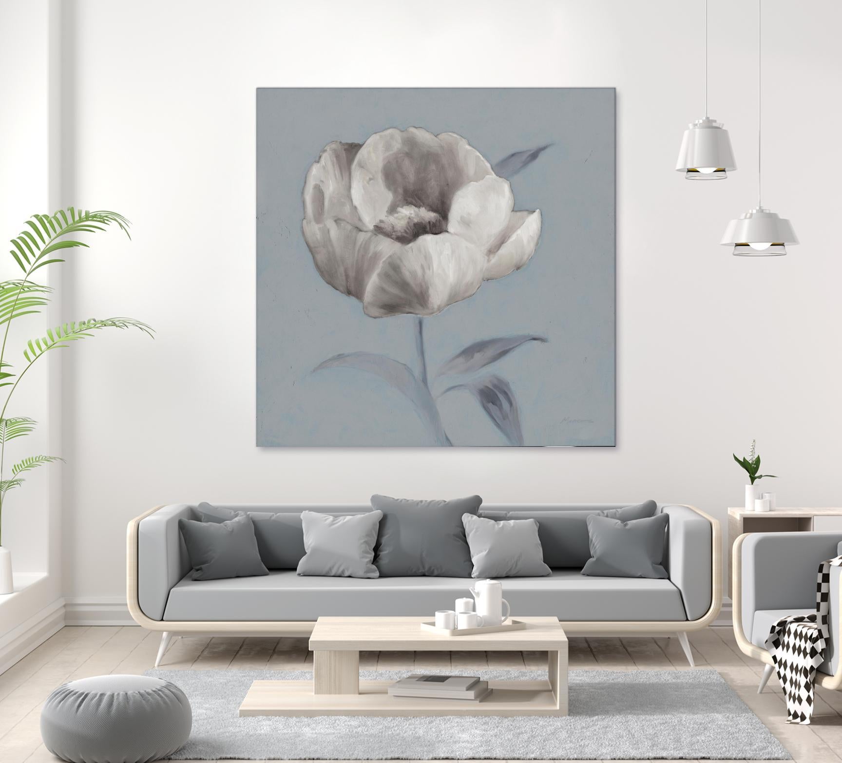 FLORAL SYMPOSIUM I by JUIANNE MARCOUX on GIANT ART - blue floral floral