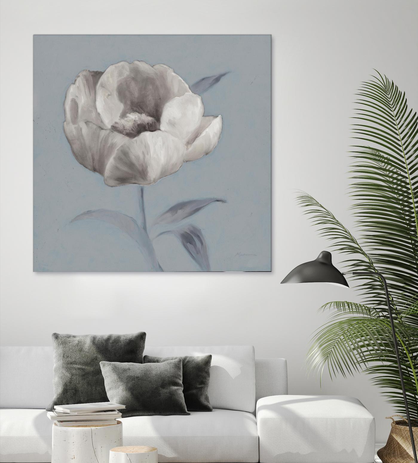 FLORAL SYMPOSIUM I by JUIANNE MARCOUX on GIANT ART - blue floral floral