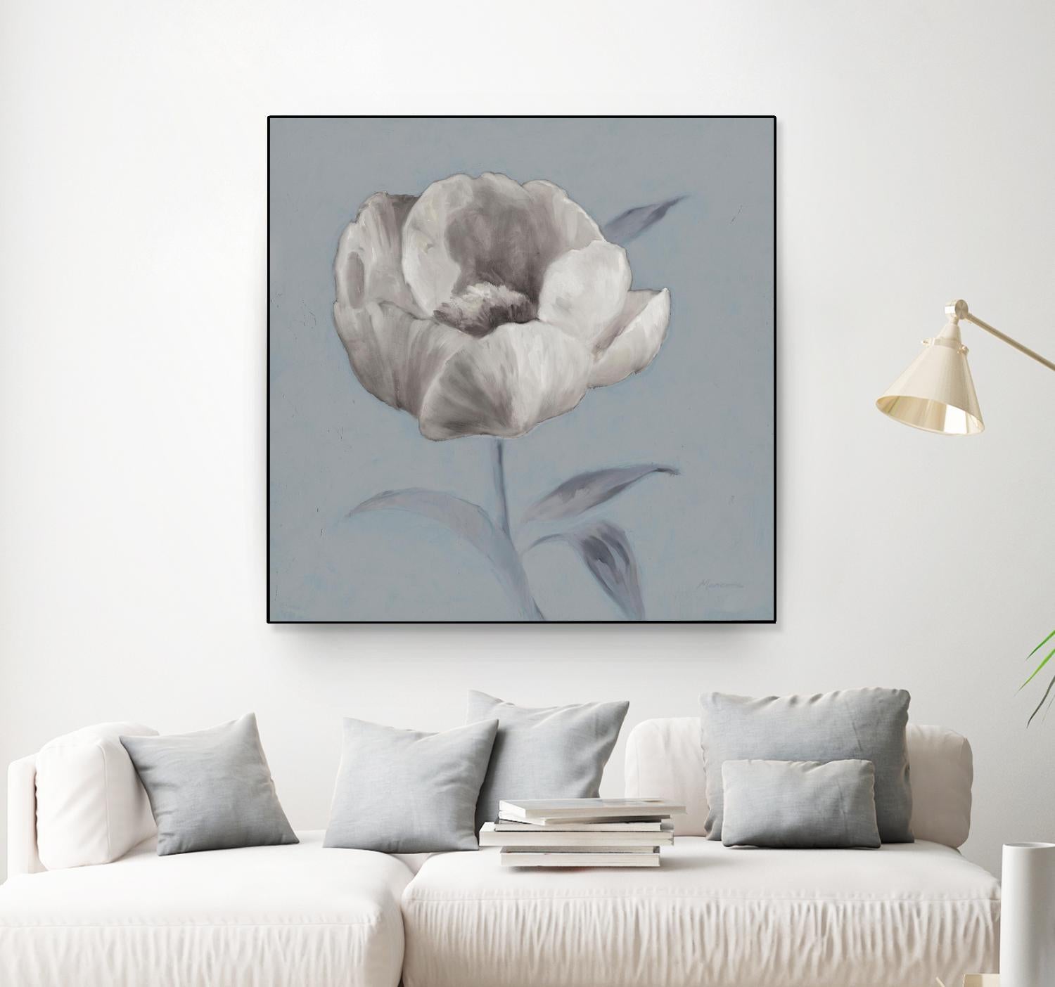 FLORAL SYMPOSIUM I by JUIANNE MARCOUX on GIANT ART - blue floral floral