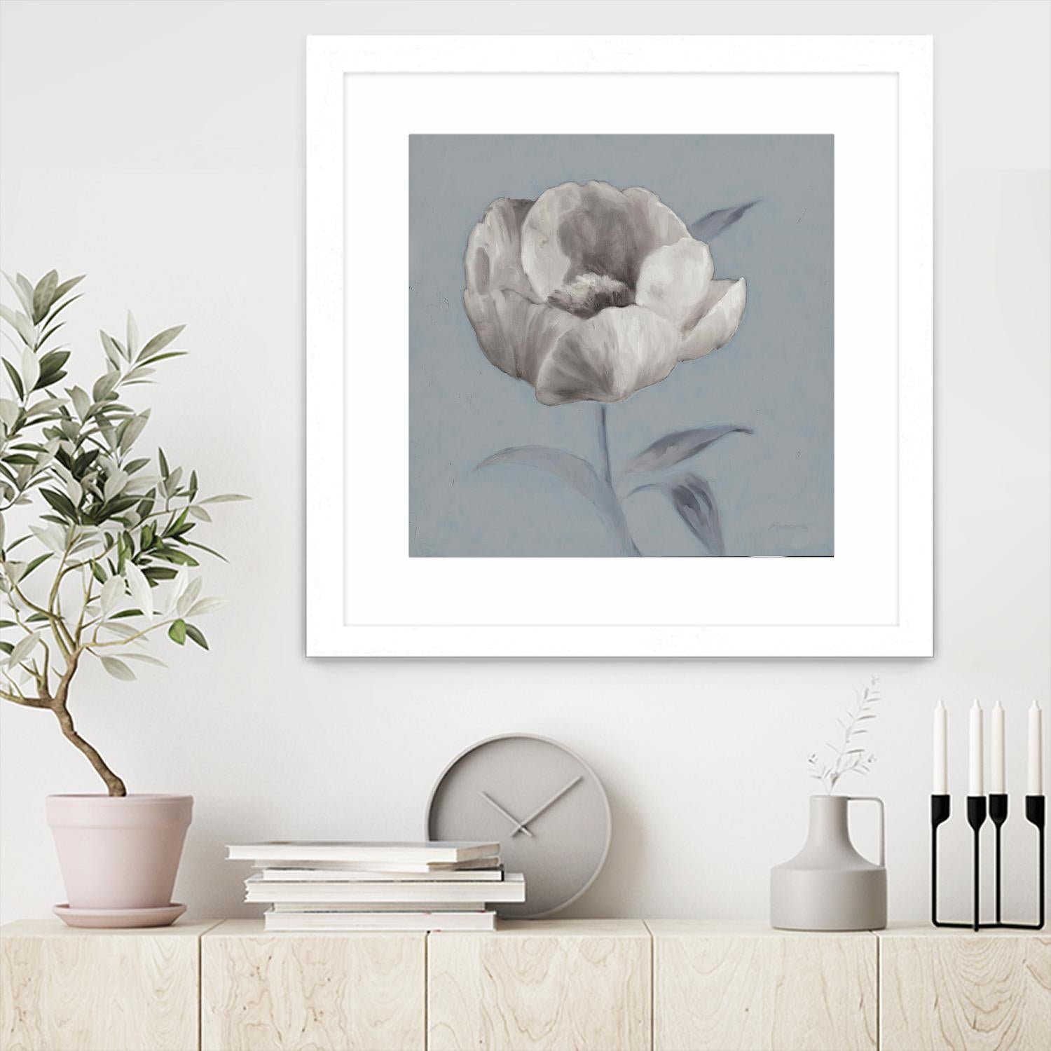 FLORAL SYMPOSIUM I by JUIANNE MARCOUX on GIANT ART - blue floral floral