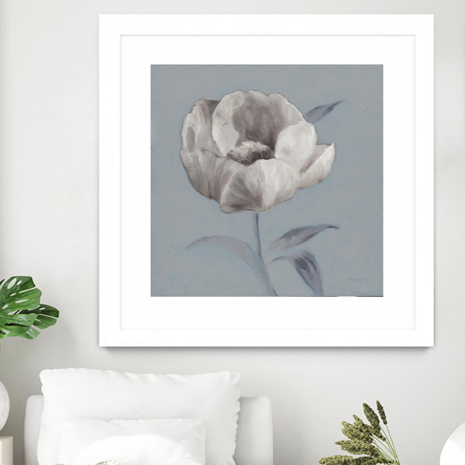 FLORAL SYMPOSIUM I by JUIANNE MARCOUX on GIANT ART - blue floral floral