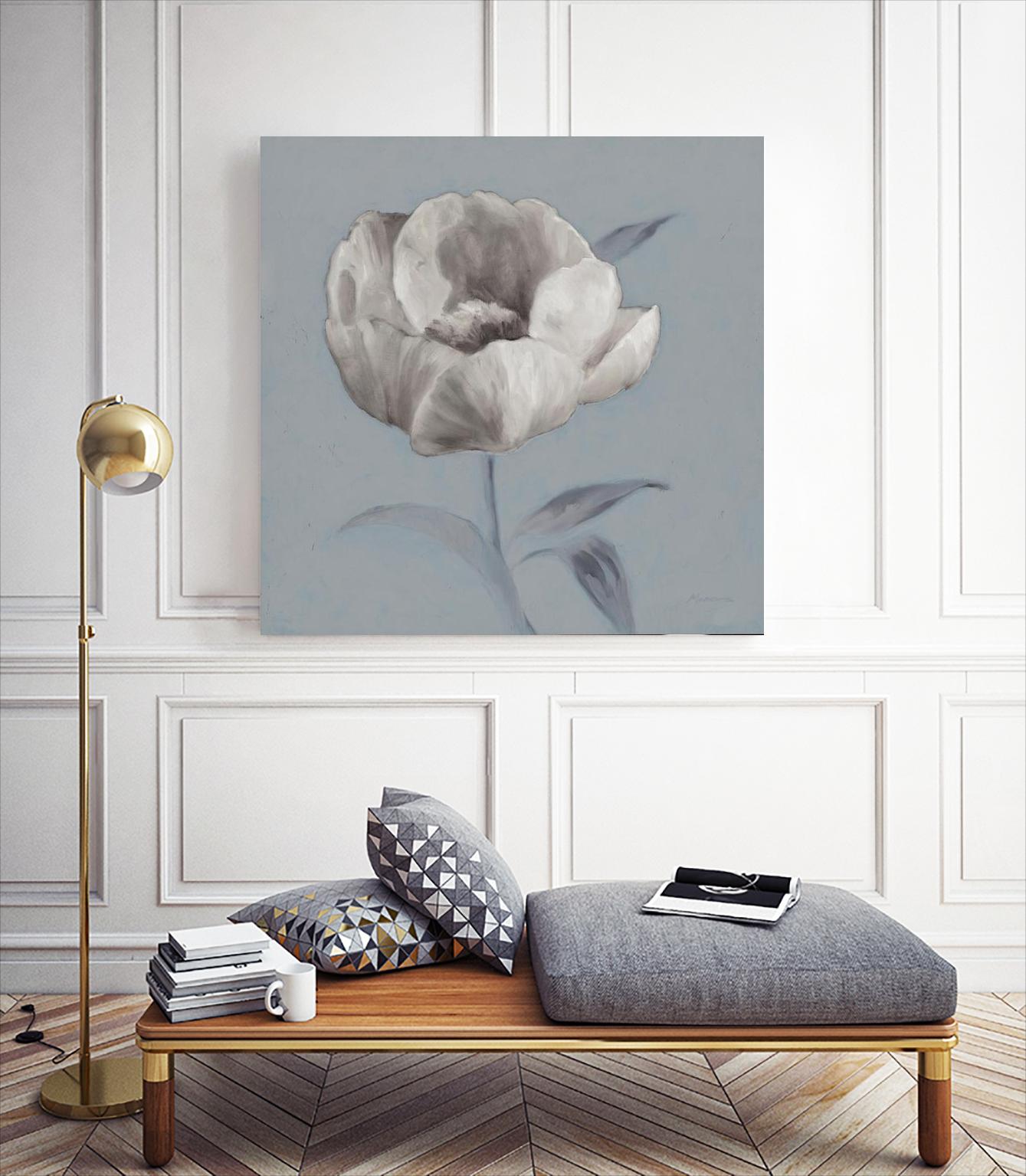 FLORAL SYMPOSIUM I by JUIANNE MARCOUX on GIANT ART - blue floral floral