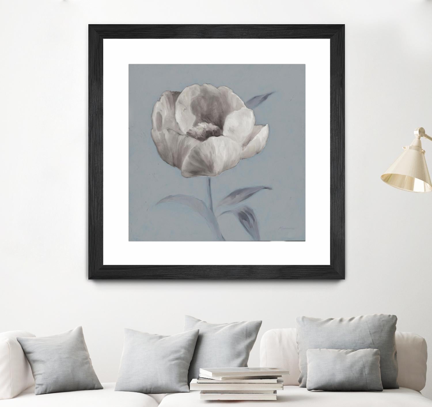 FLORAL SYMPOSIUM I by JUIANNE MARCOUX on GIANT ART - blue floral floral