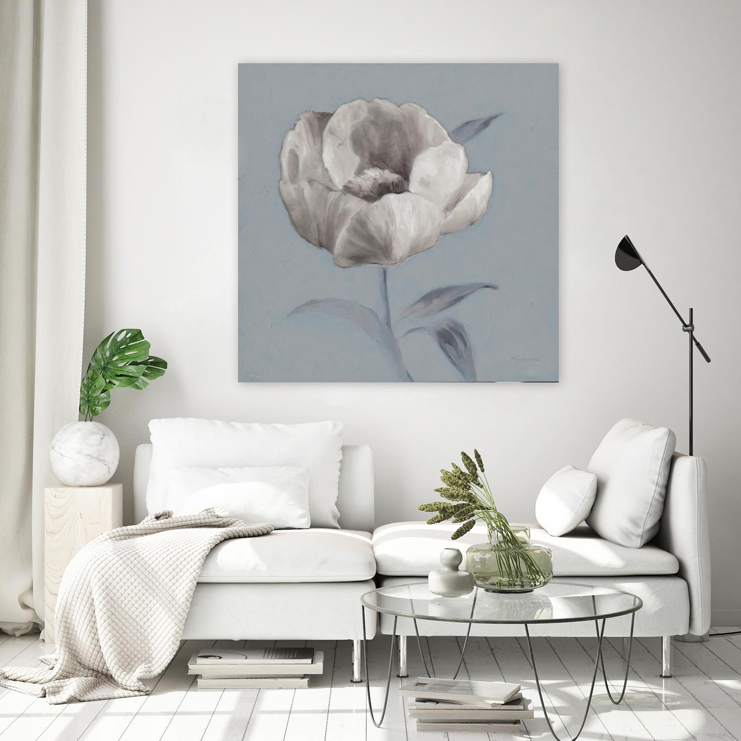 FLORAL SYMPOSIUM I by JUIANNE MARCOUX on GIANT ART - blue floral floral