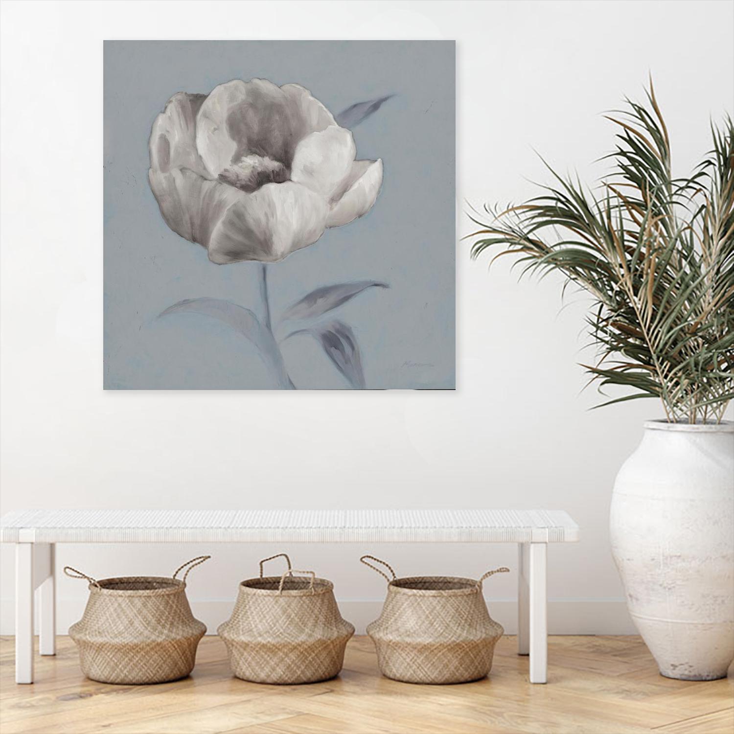 FLORAL SYMPOSIUM I by JUIANNE MARCOUX on GIANT ART - blue floral floral