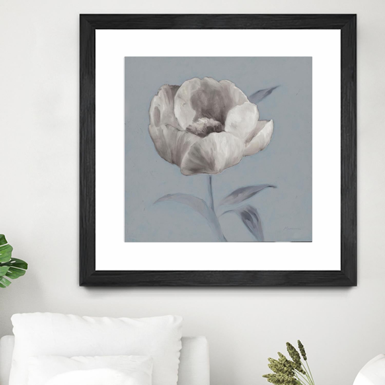 FLORAL SYMPOSIUM I by JUIANNE MARCOUX on GIANT ART - blue floral floral