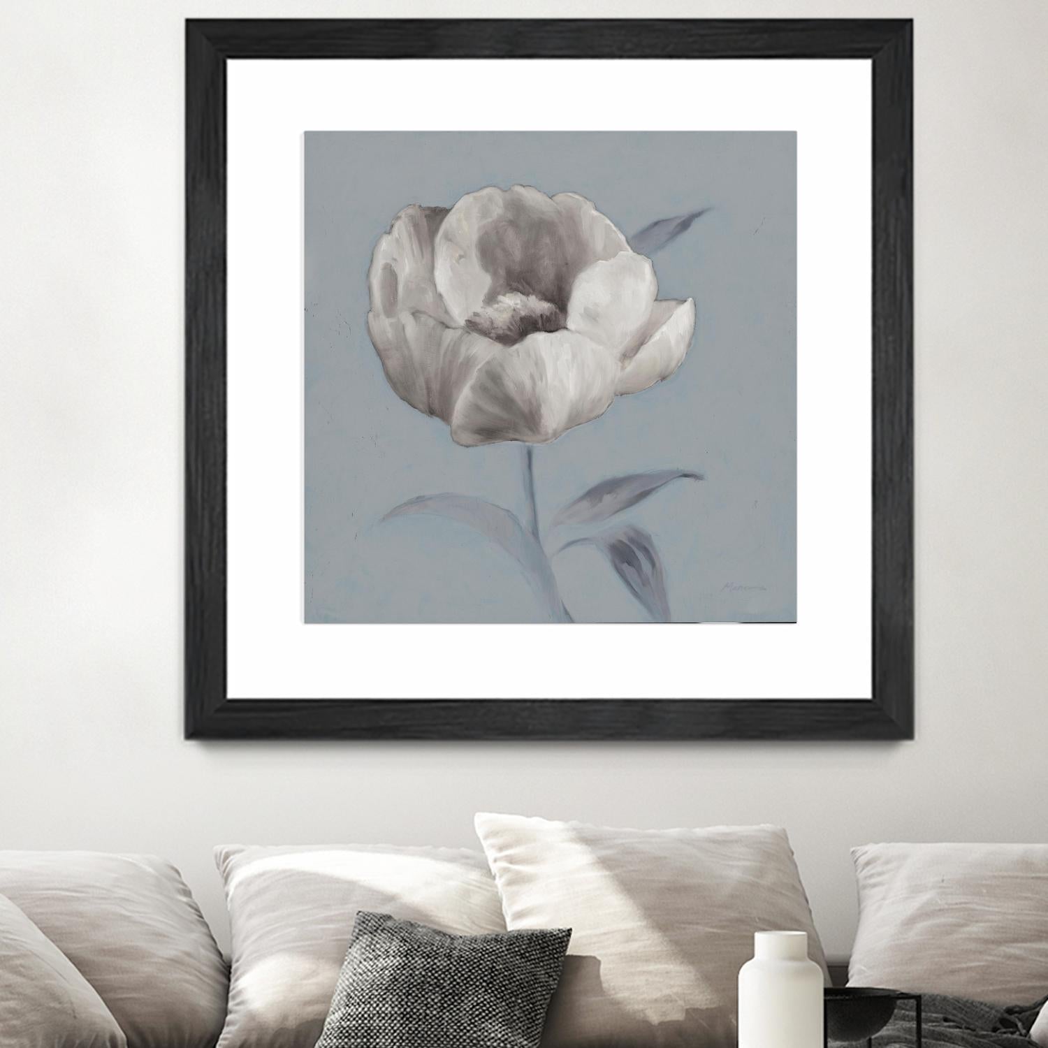 FLORAL SYMPOSIUM I by JUIANNE MARCOUX on GIANT ART - blue floral floral