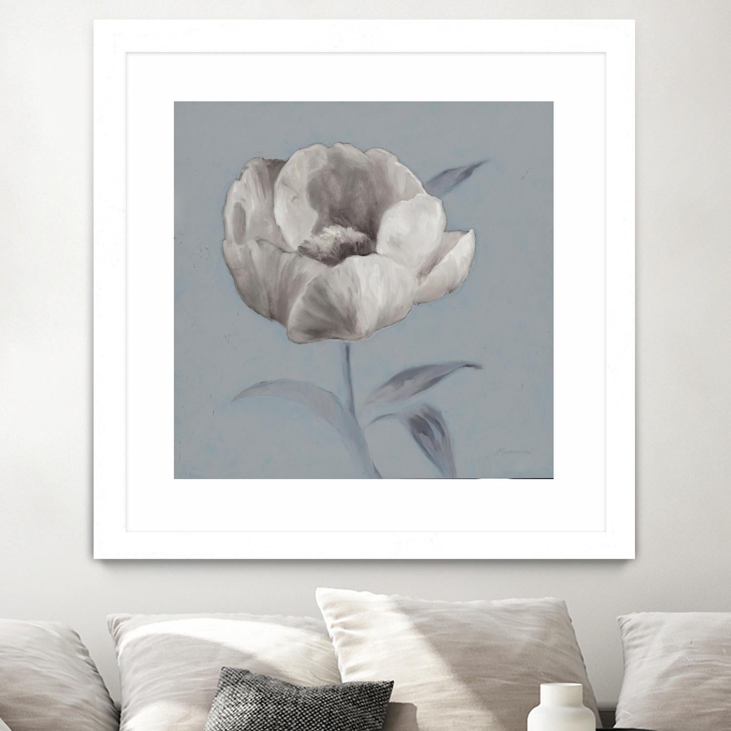 FLORAL SYMPOSIUM I by JUIANNE MARCOUX on GIANT ART - blue floral floral