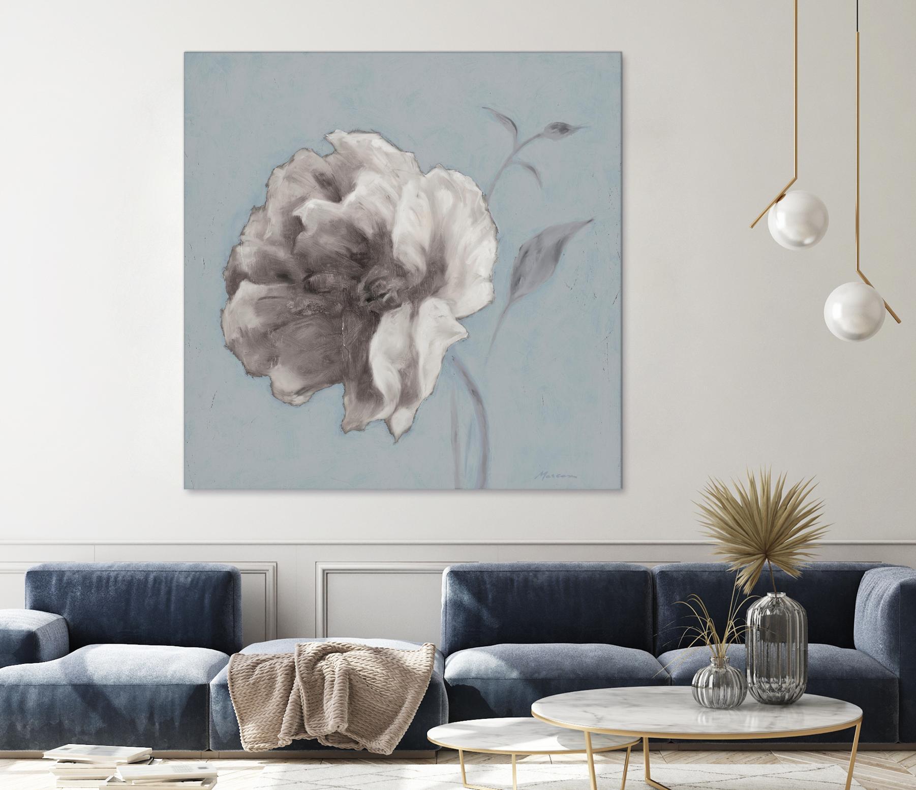FLORAL SYMPOSIUM II by JUIANNE MARCOUX on GIANT ART - blue floral floral