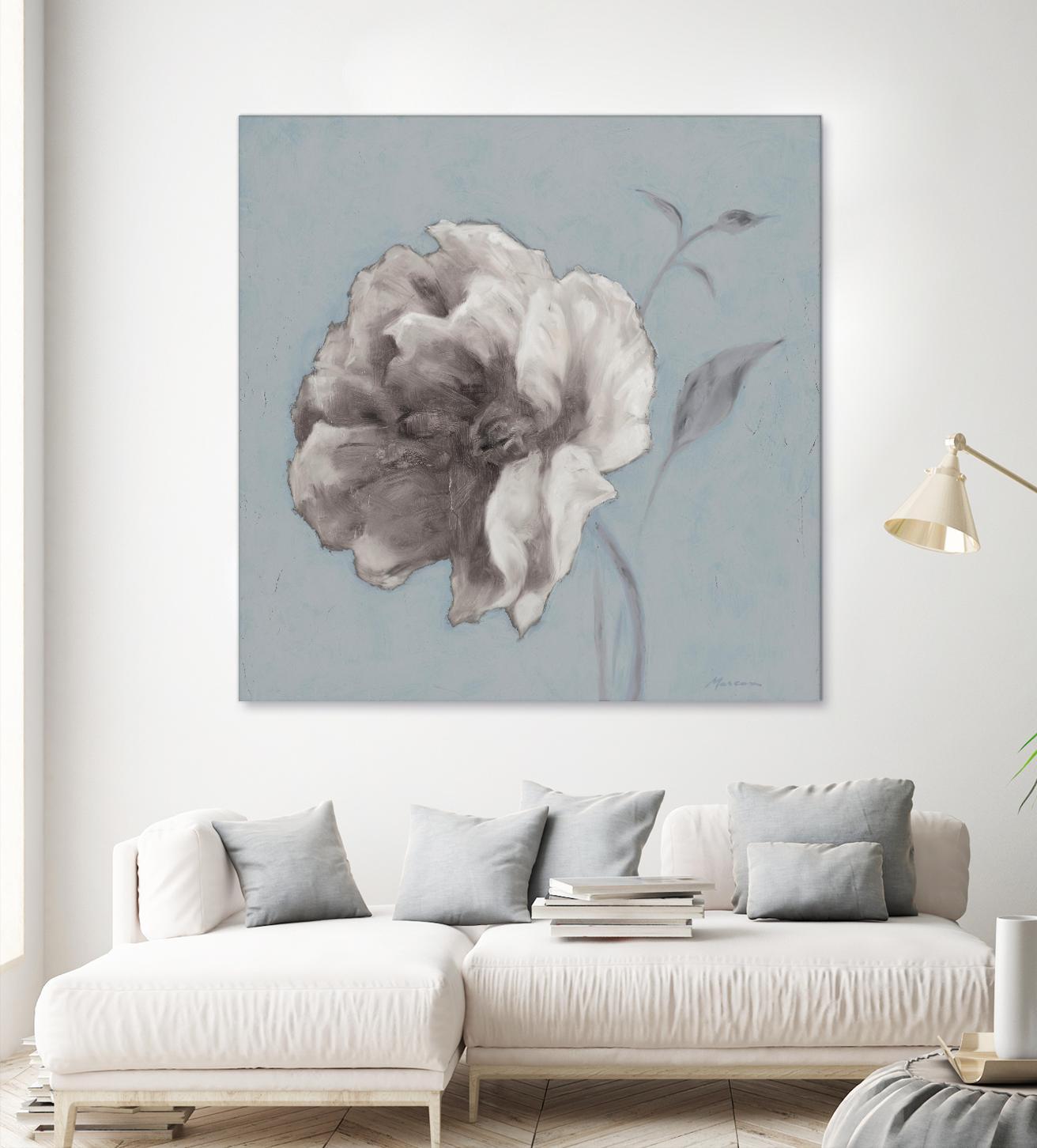 FLORAL SYMPOSIUM II by JUIANNE MARCOUX on GIANT ART - blue floral floral