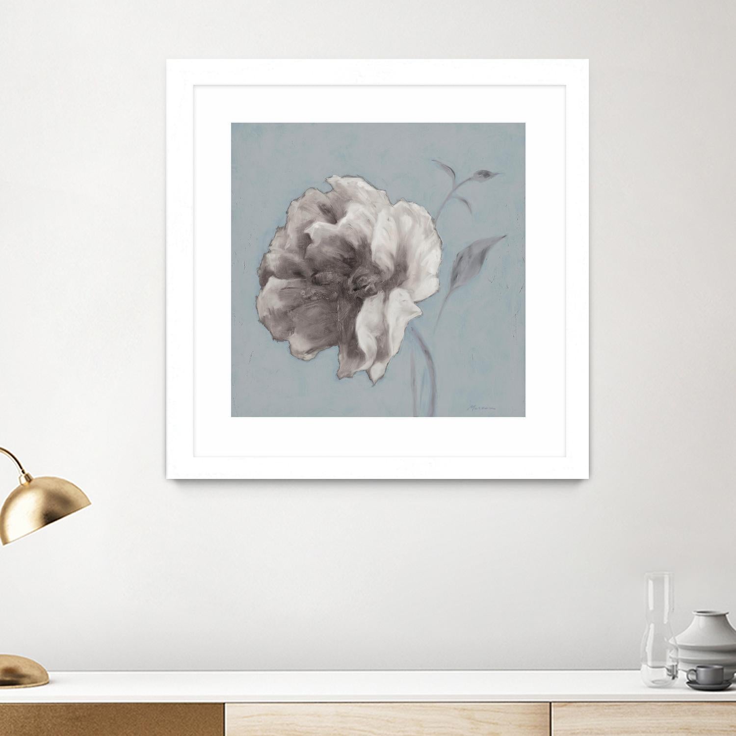 FLORAL SYMPOSIUM II by JUIANNE MARCOUX on GIANT ART - blue floral floral