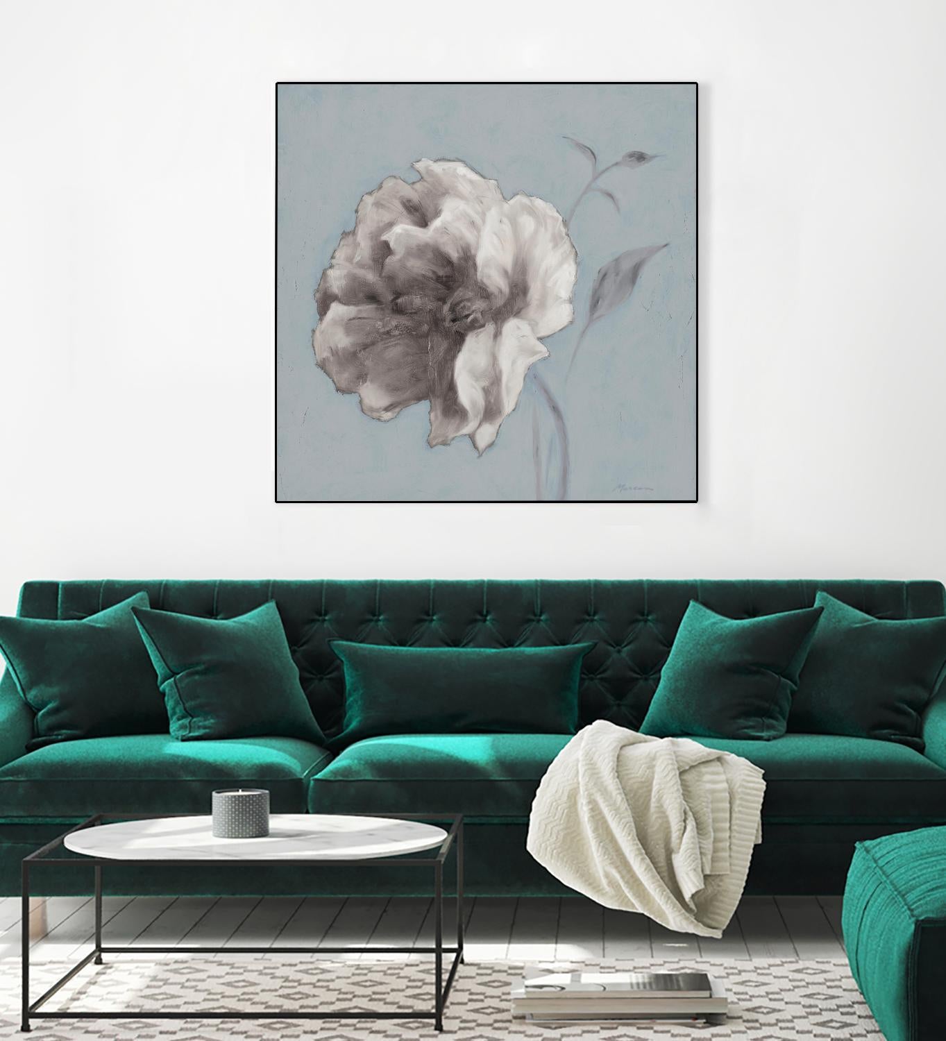 FLORAL SYMPOSIUM II by JUIANNE MARCOUX on GIANT ART - blue floral floral