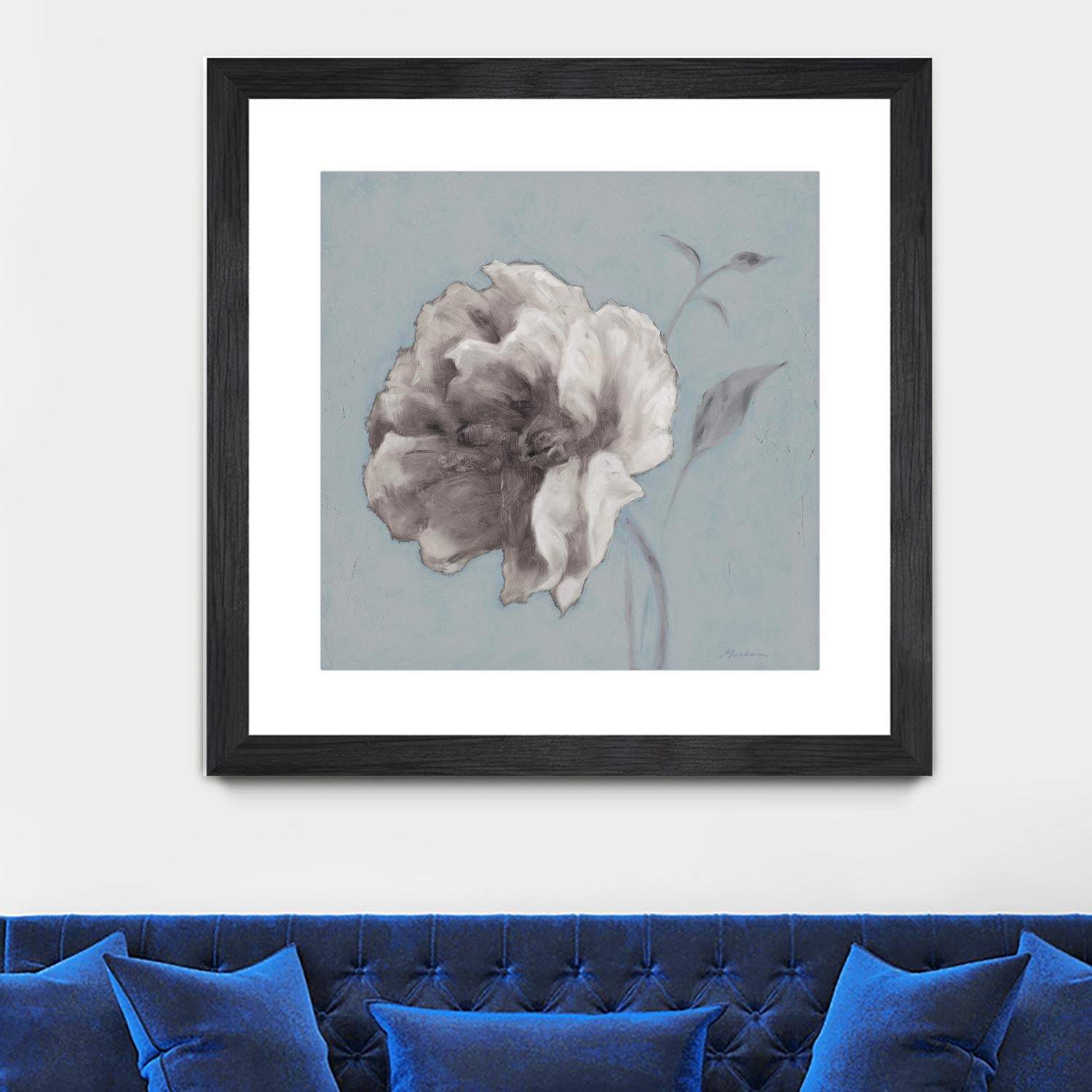 FLORAL SYMPOSIUM II by JUIANNE MARCOUX on GIANT ART - blue floral floral