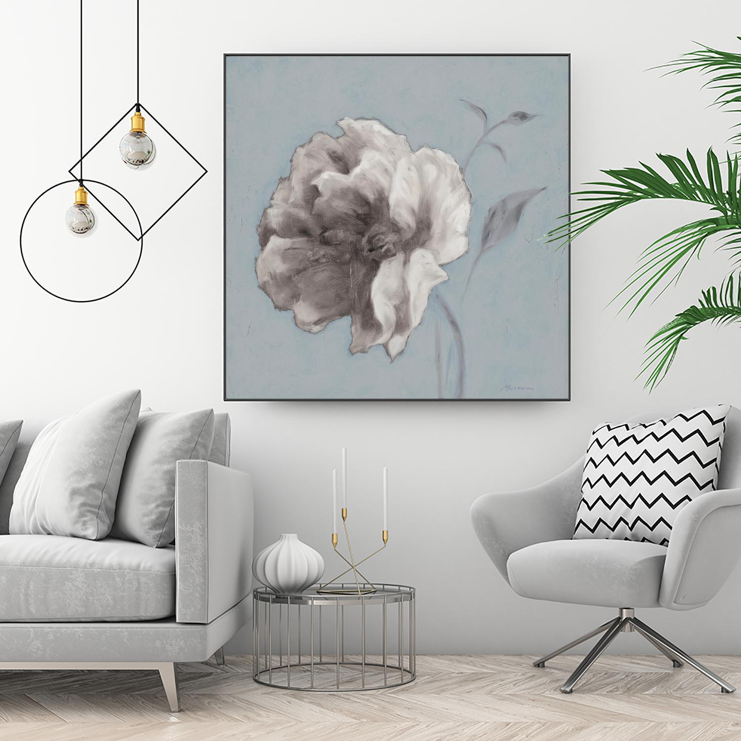 FLORAL SYMPOSIUM II by JUIANNE MARCOUX on GIANT ART - blue floral floral