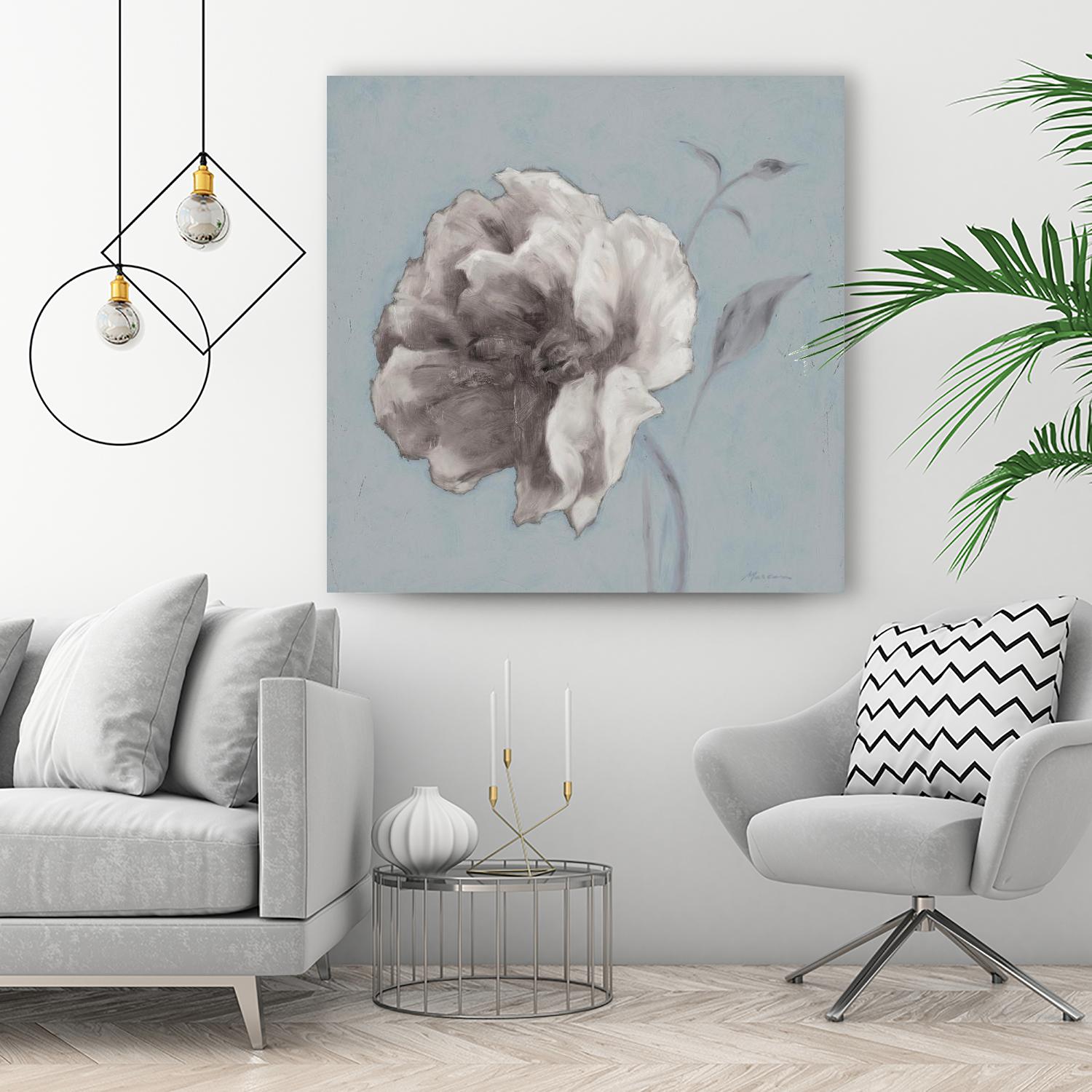 FLORAL SYMPOSIUM II by JUIANNE MARCOUX on GIANT ART - blue floral floral