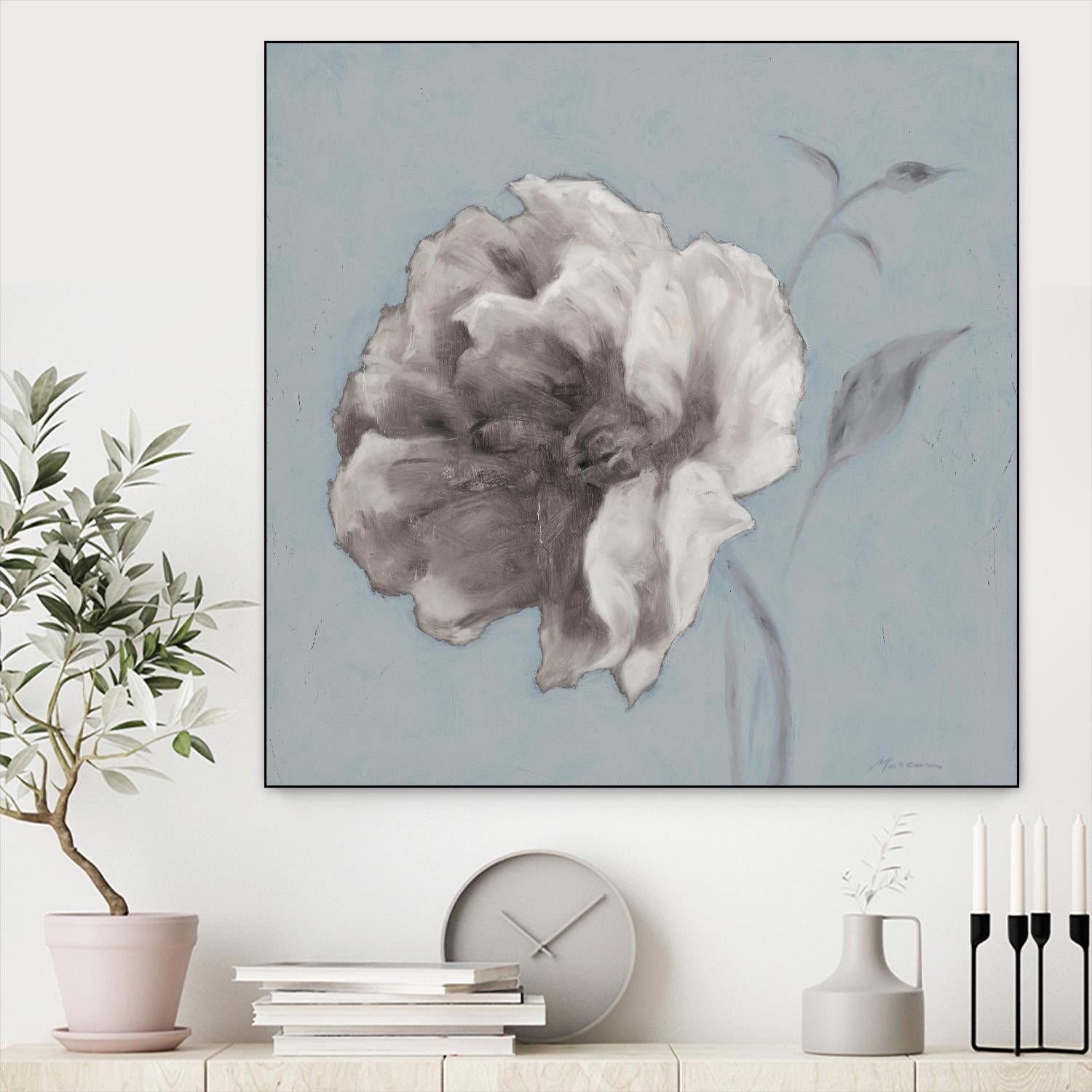 FLORAL SYMPOSIUM II by JUIANNE MARCOUX on GIANT ART - blue floral floral