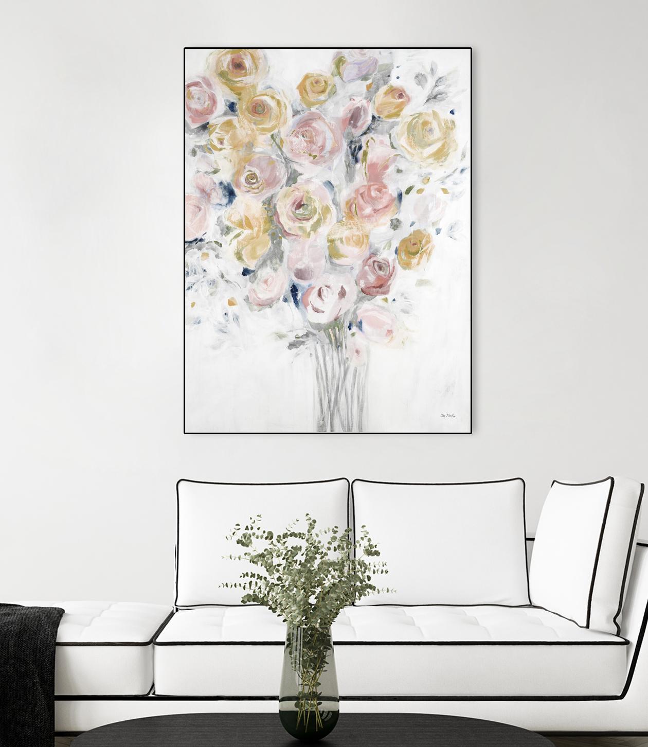 Cantata by Jill Martin on GIANT ART - pinks, oranges florals, botanicals