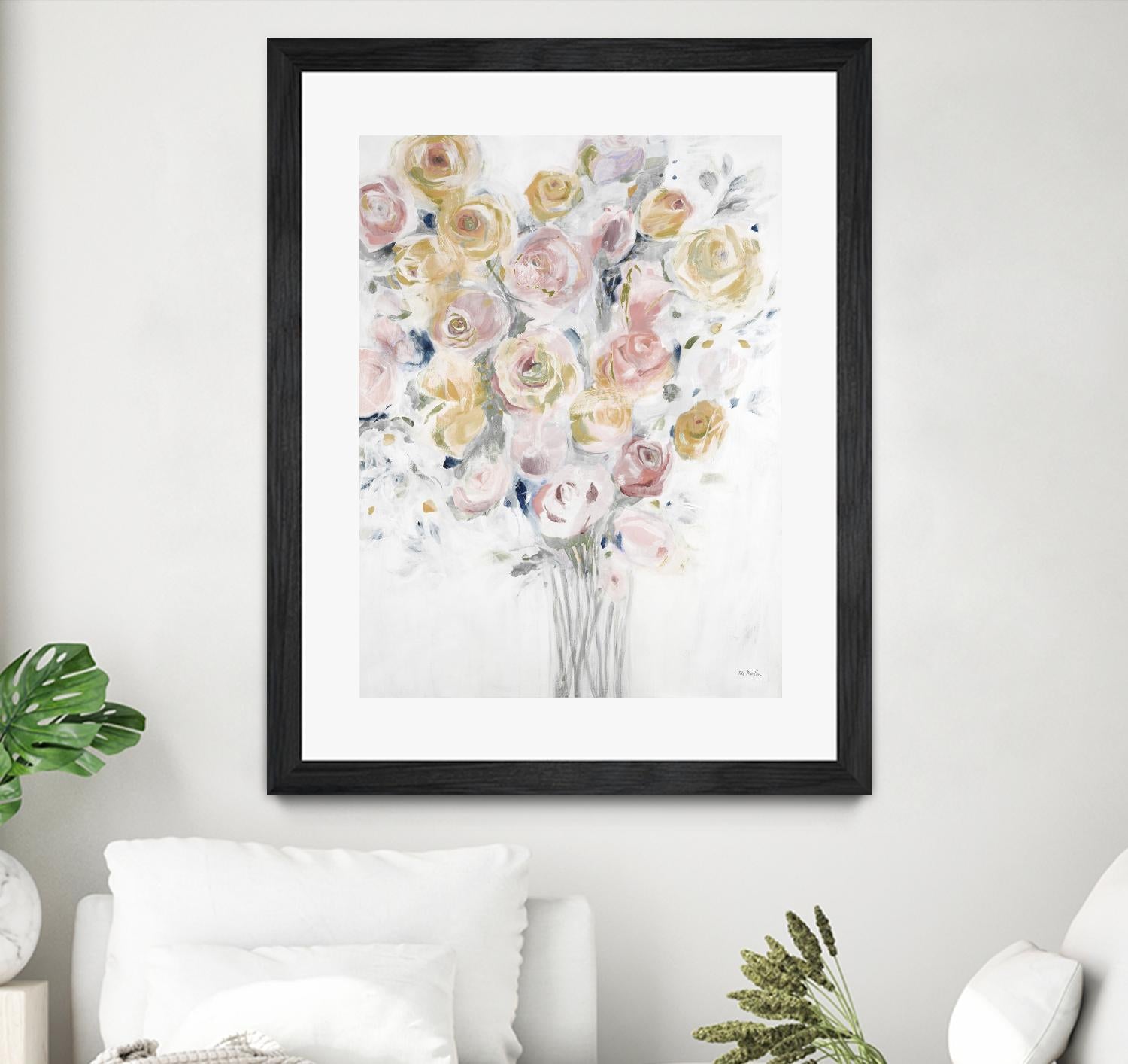 Cantata by Jill Martin on GIANT ART - pinks, oranges florals, botanicals