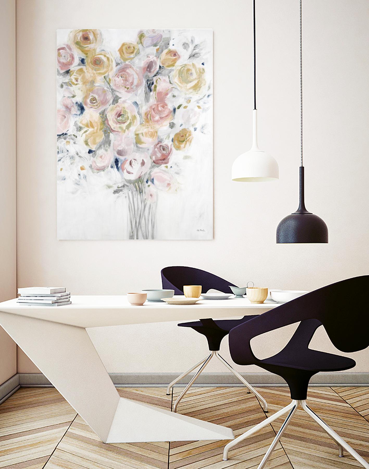 Cantata by Jill Martin on GIANT ART - pinks, oranges florals, botanicals