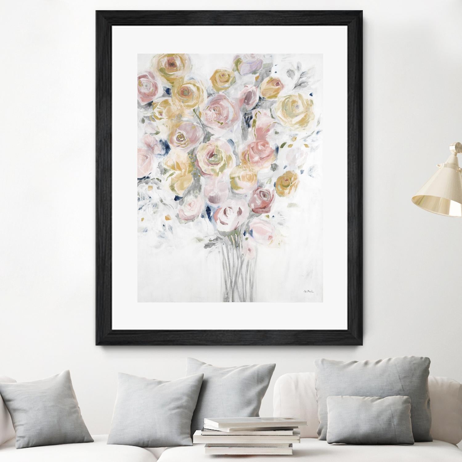 Cantata by Jill Martin on GIANT ART - pinks, oranges florals, botanicals