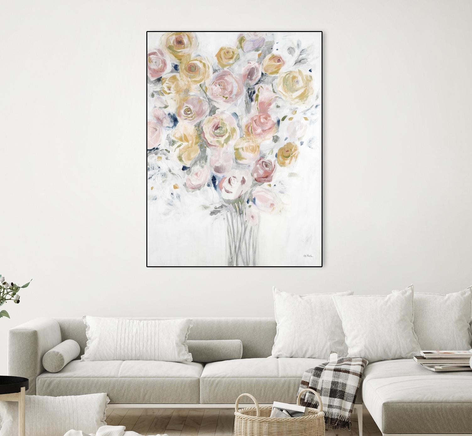 Cantata by Jill Martin on GIANT ART - pinks, oranges florals, botanicals