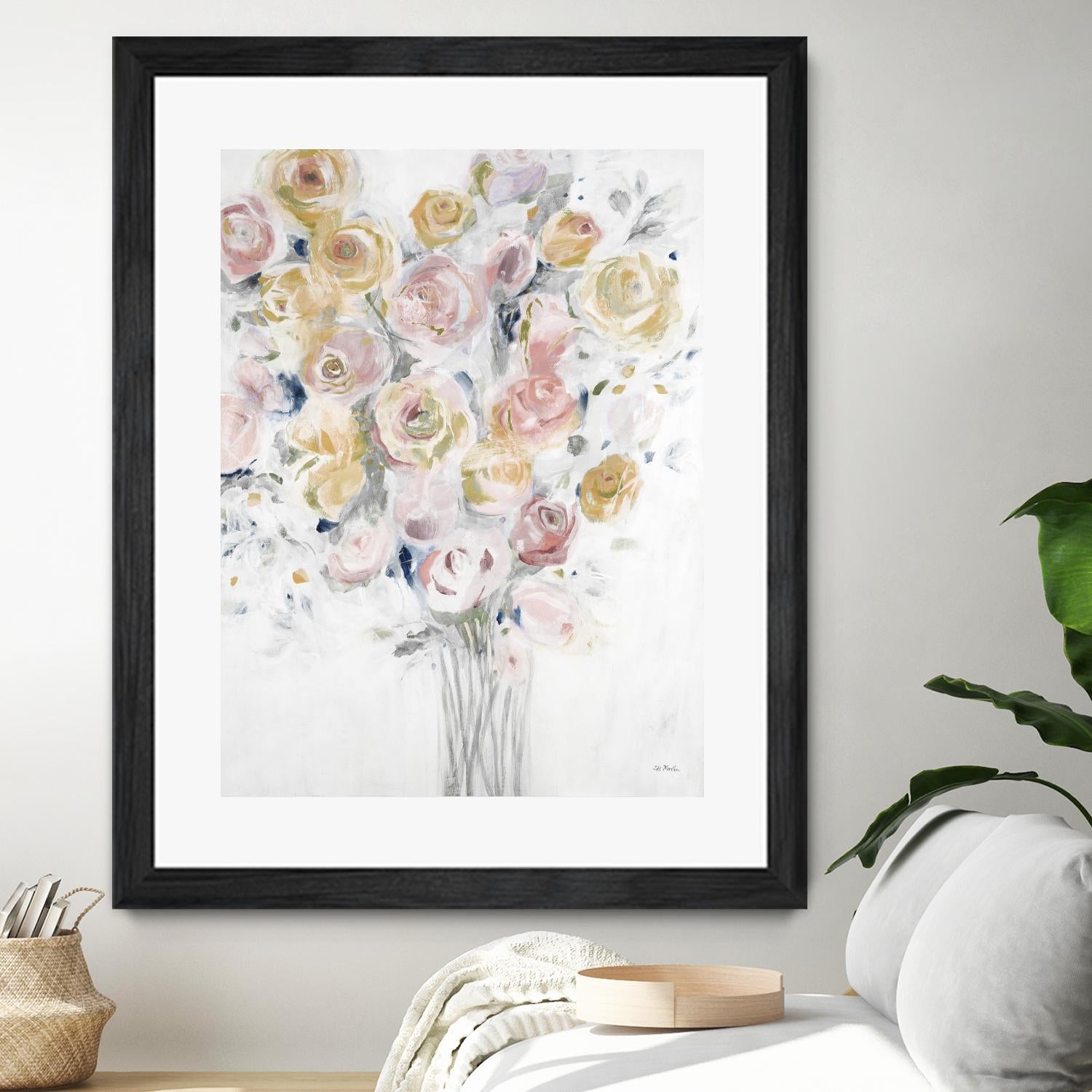 Cantata by Jill Martin on GIANT ART - pinks, oranges florals, botanicals