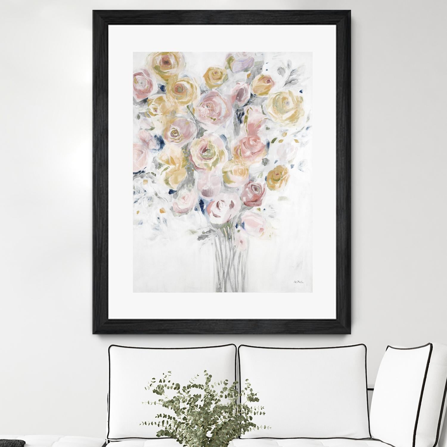 Cantata by Jill Martin on GIANT ART - pinks, oranges florals, botanicals