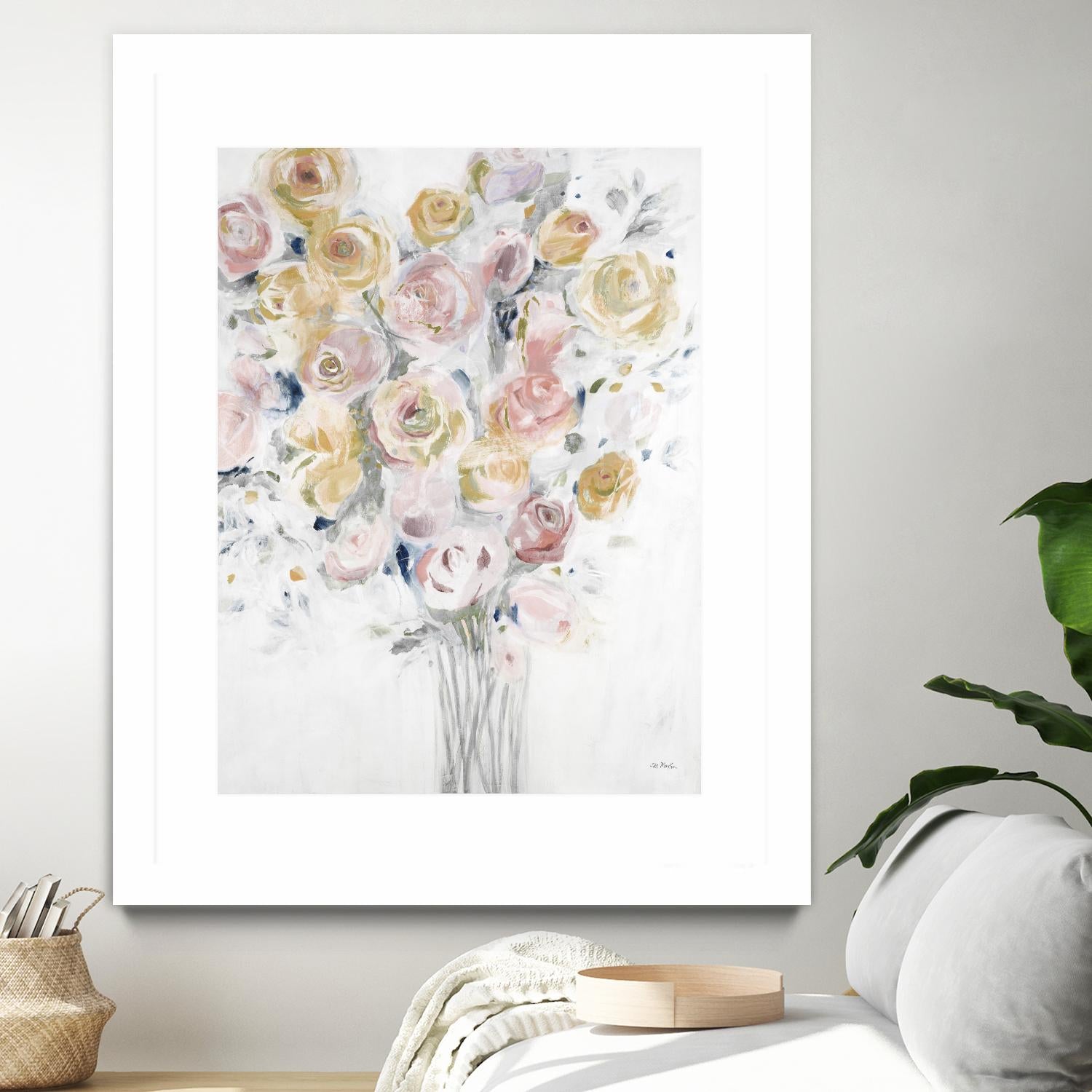 Cantata by Jill Martin on GIANT ART - pinks, oranges florals, botanicals