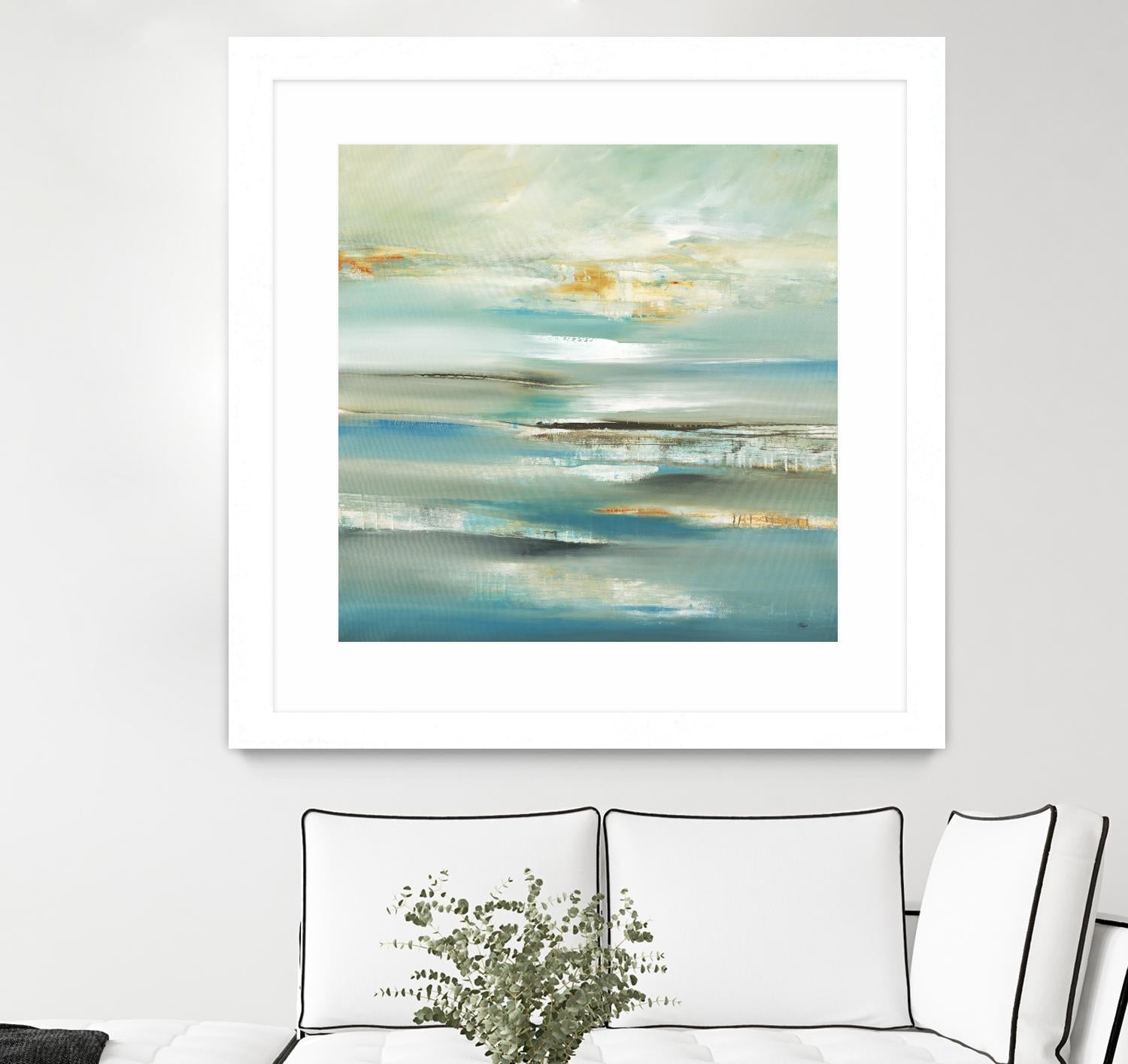 By The Water III by Lisa Ridgers on GIANT ART - beige abstract