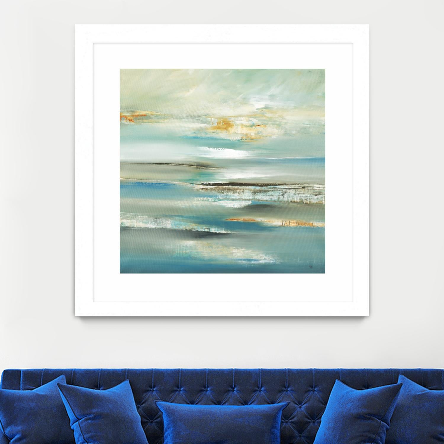 By The Water III by Lisa Ridgers on GIANT ART - beige abstract