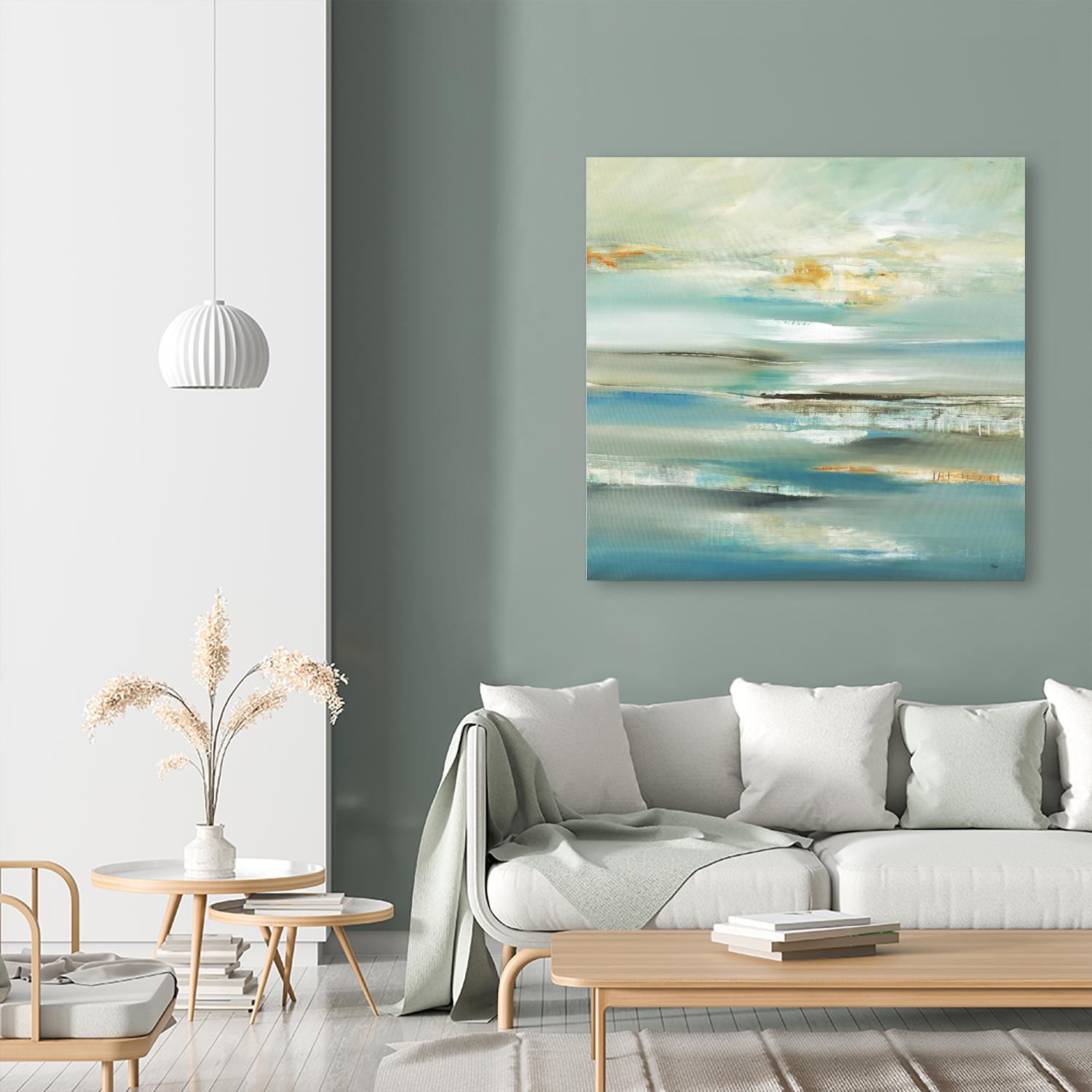 By The Water III by Lisa Ridgers on GIANT ART - beige abstract