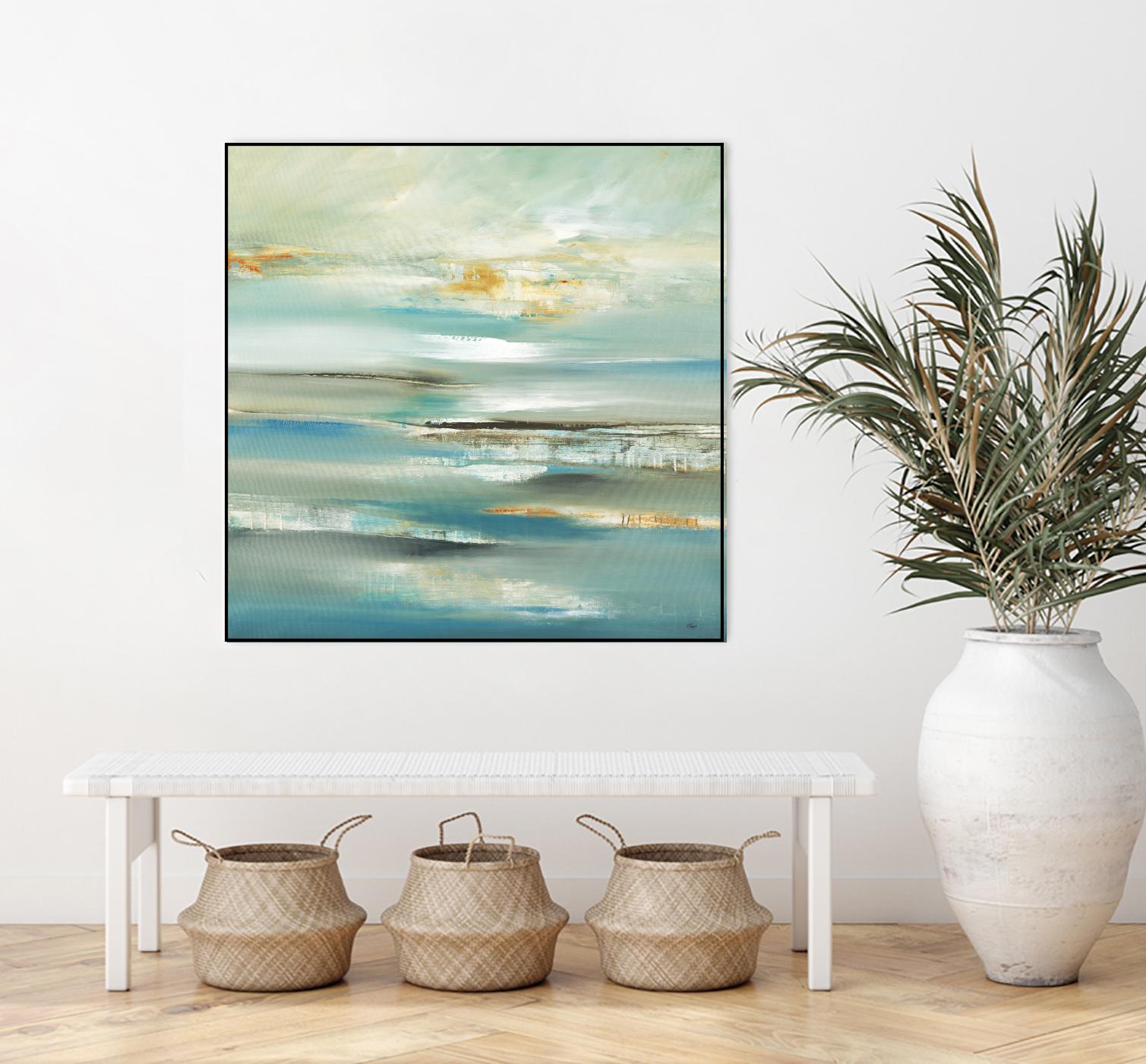 By The Water III by Lisa Ridgers on GIANT ART - beige abstract