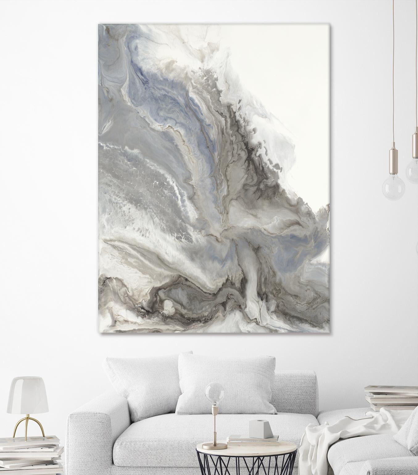 Forthcoming V5 by Corrie LaVelle on GIANT ART - whites & creams fluid abstracts