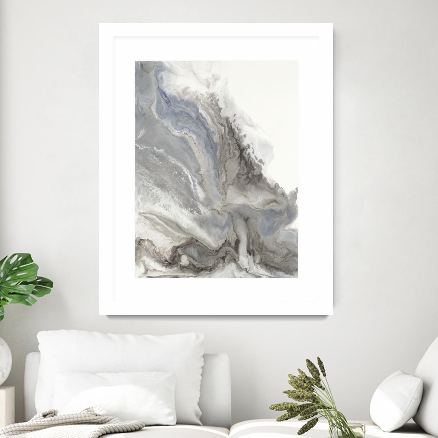 Forthcoming V5 by Corrie LaVelle on GIANT ART - whites & creams fluid abstracts