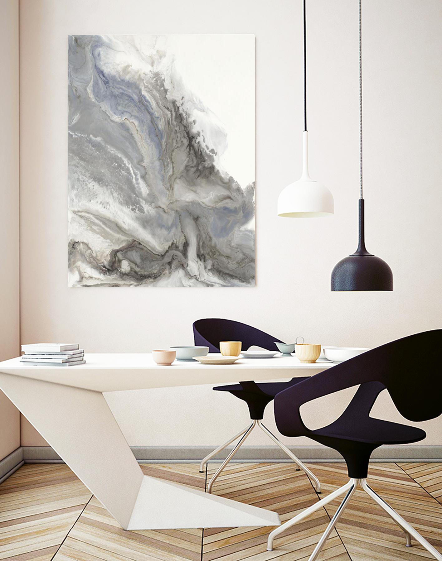 Forthcoming V5 by Corrie LaVelle on GIANT ART - whites & creams fluid abstracts