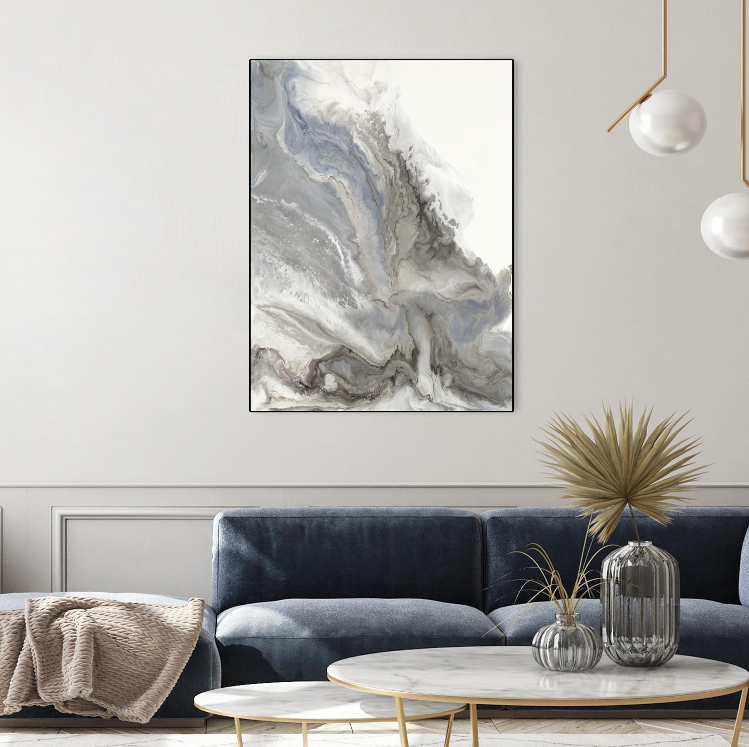 Forthcoming V5 by Corrie LaVelle on GIANT ART - whites & creams fluid abstracts