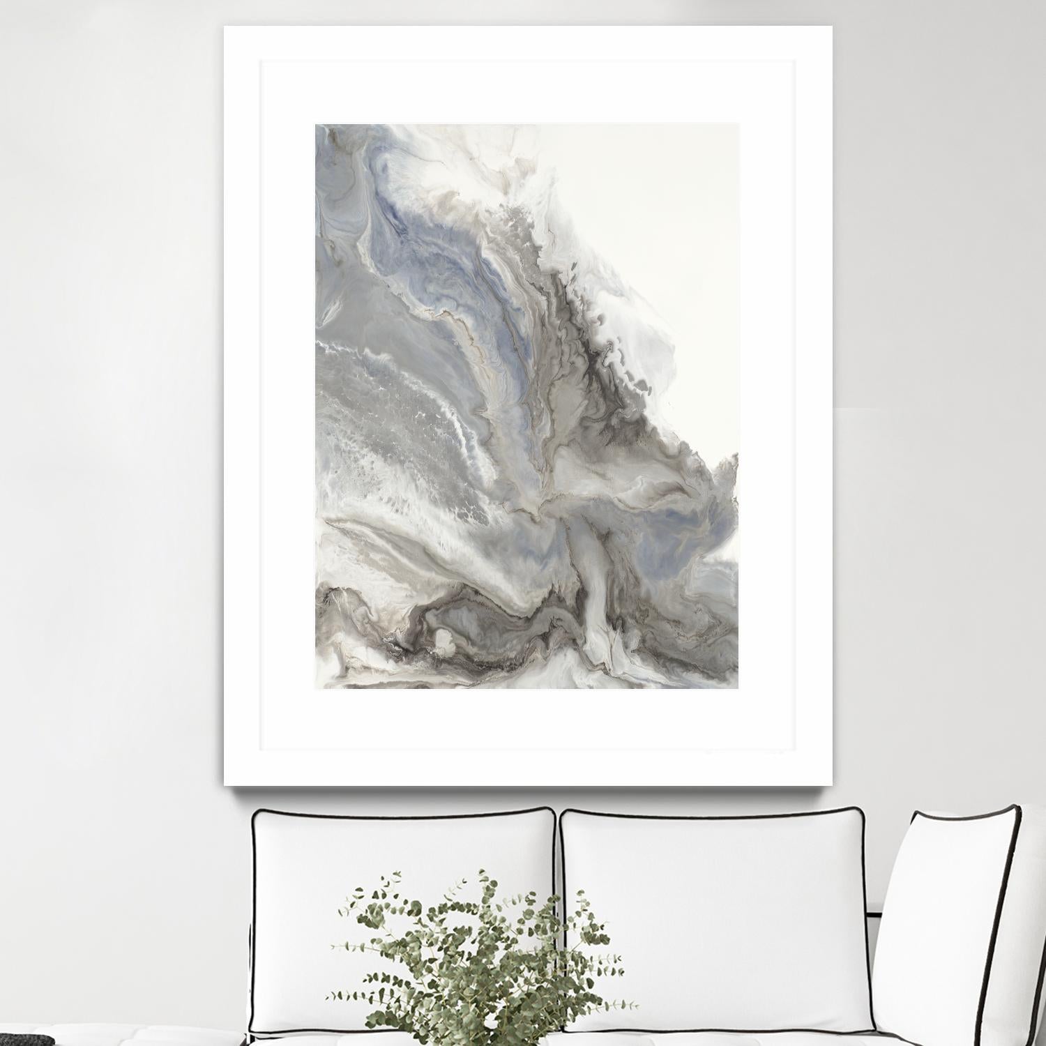 Forthcoming V5 by Corrie LaVelle on GIANT ART - whites & creams fluid abstracts