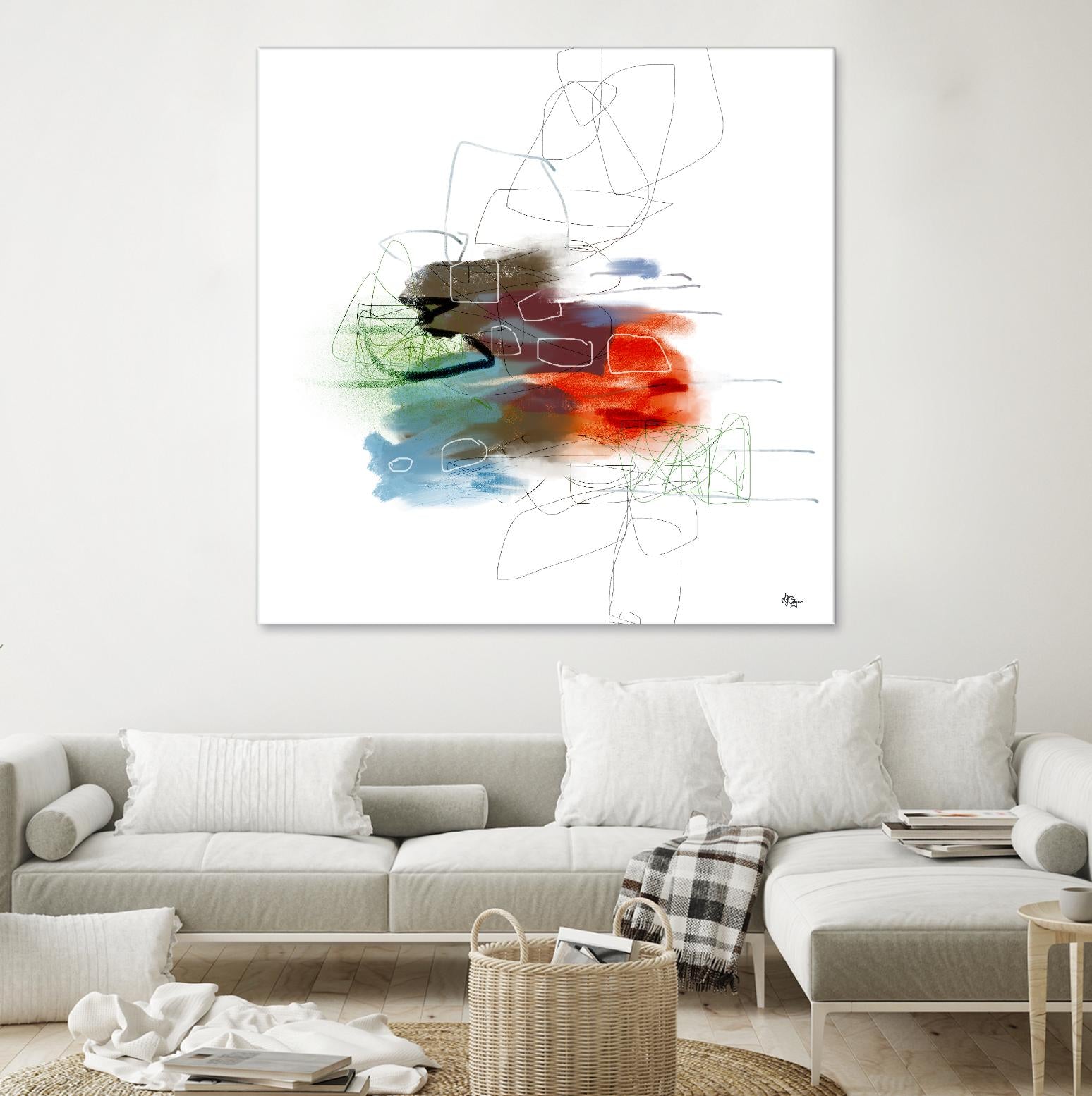 Loving Life I by Lisa Ridgers on GIANT ART - reds, blues abstract