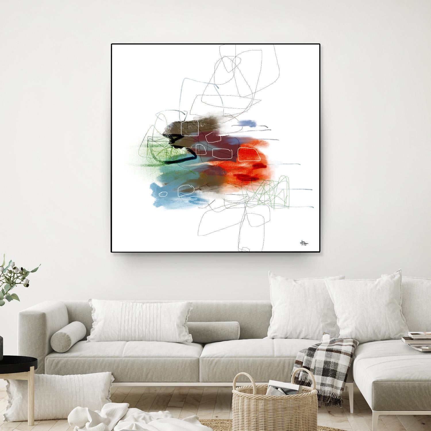 Loving Life I by Lisa Ridgers on GIANT ART - reds, blues abstract